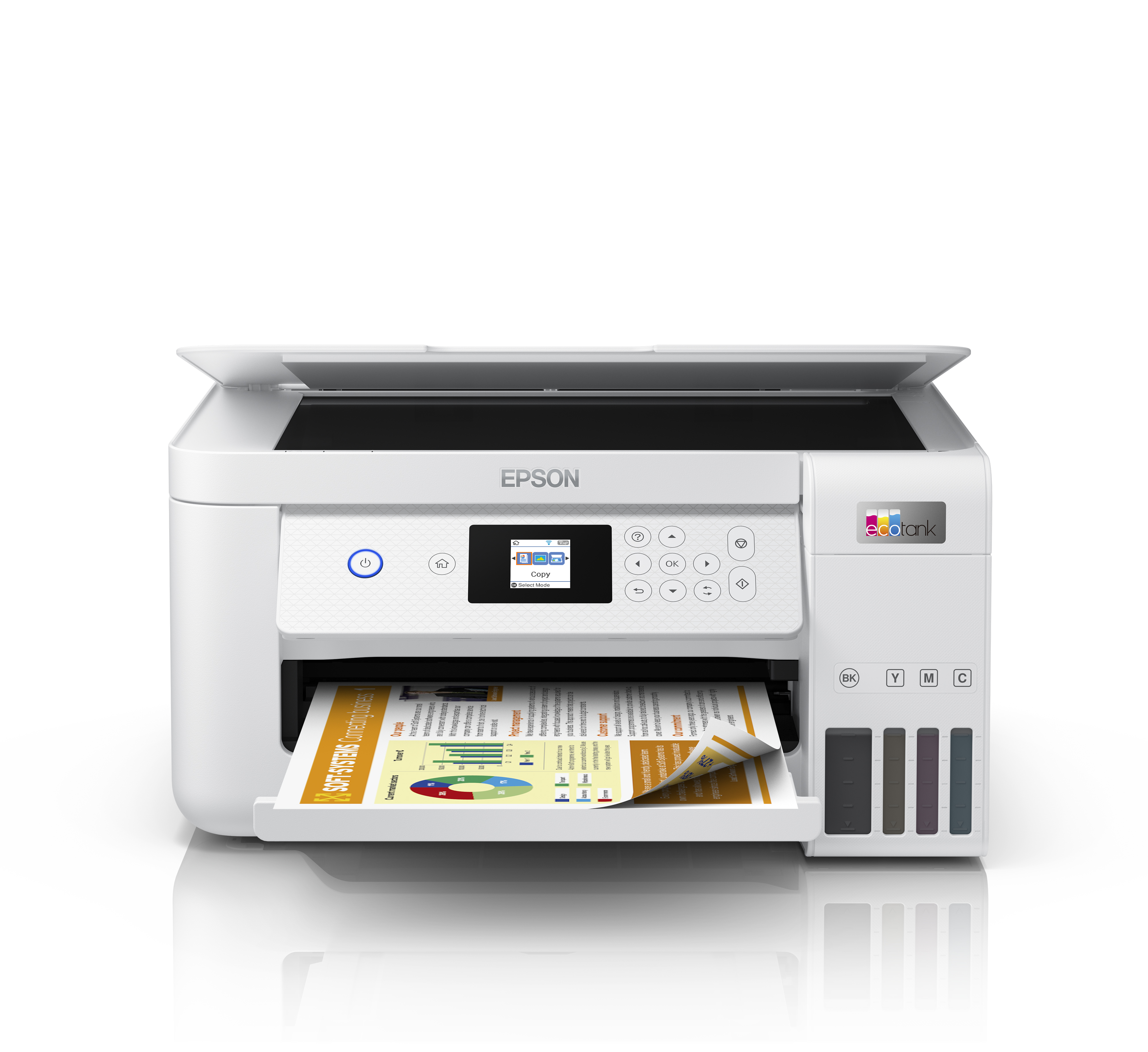 Printer Inkjet EPSON EcoTank ET-2856 Wit AIOFlat Kleur A4
