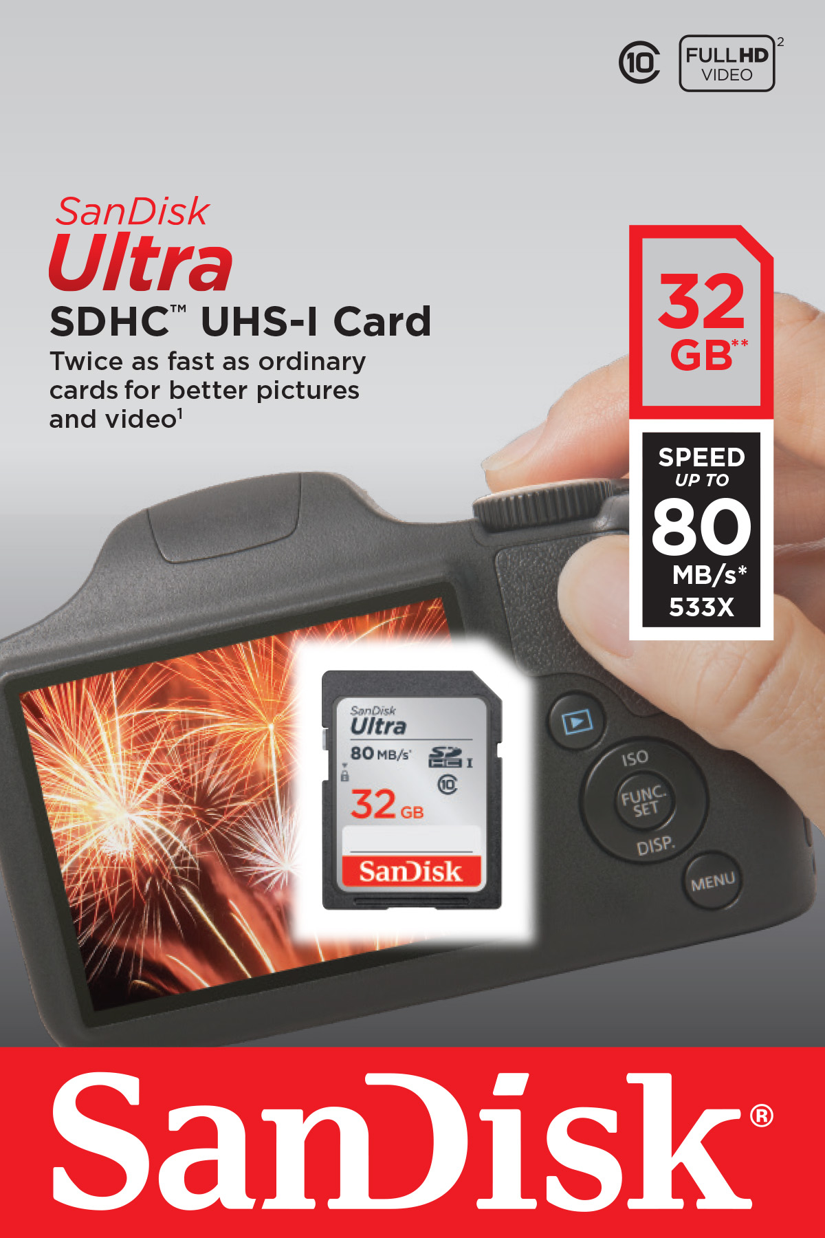 SD Geheugenkaart SANDISK 139767 ultra 32gb class 10 80mb/s