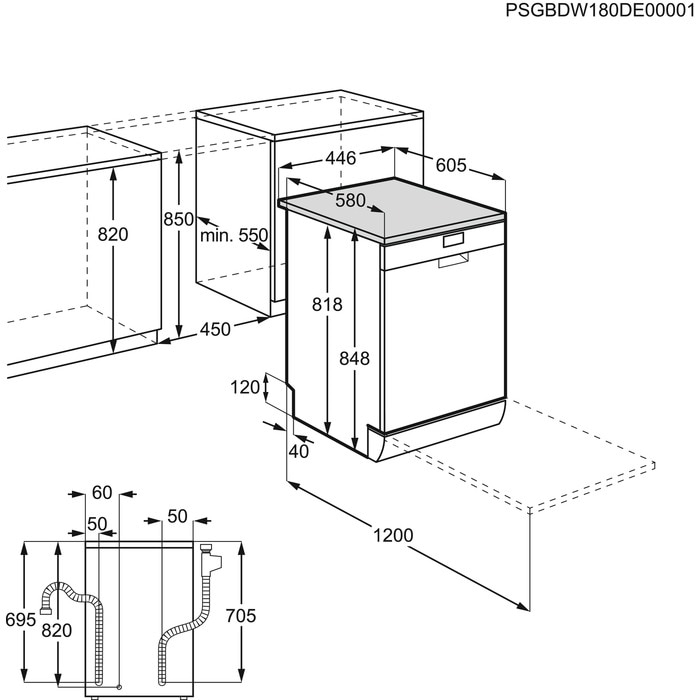 AEG FFB62407ZM Vrijstaand 9 couverts E