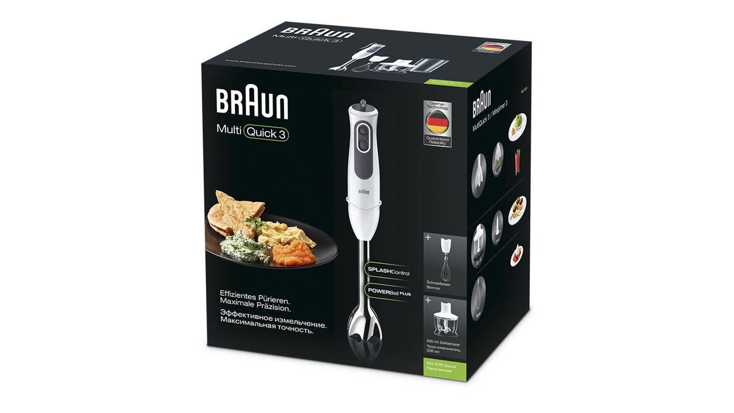 Braun MQ 3135 WH Sauce 0,5 l Staafmixer 750 W Zwart, Wit