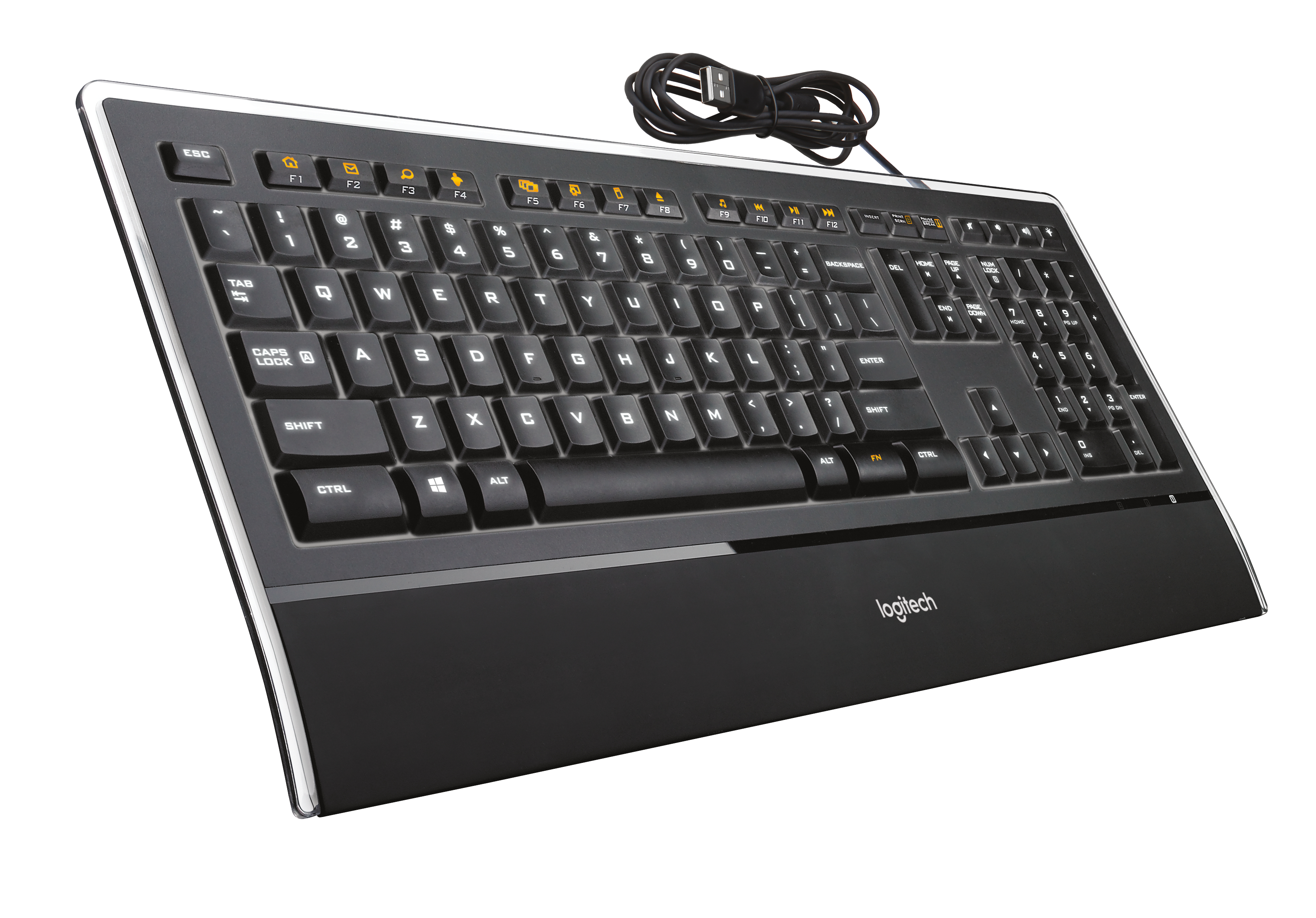 Logitech Illuminated Keyboard k740 toetsenbord Kantoor USB AZERTY Frans Zwart