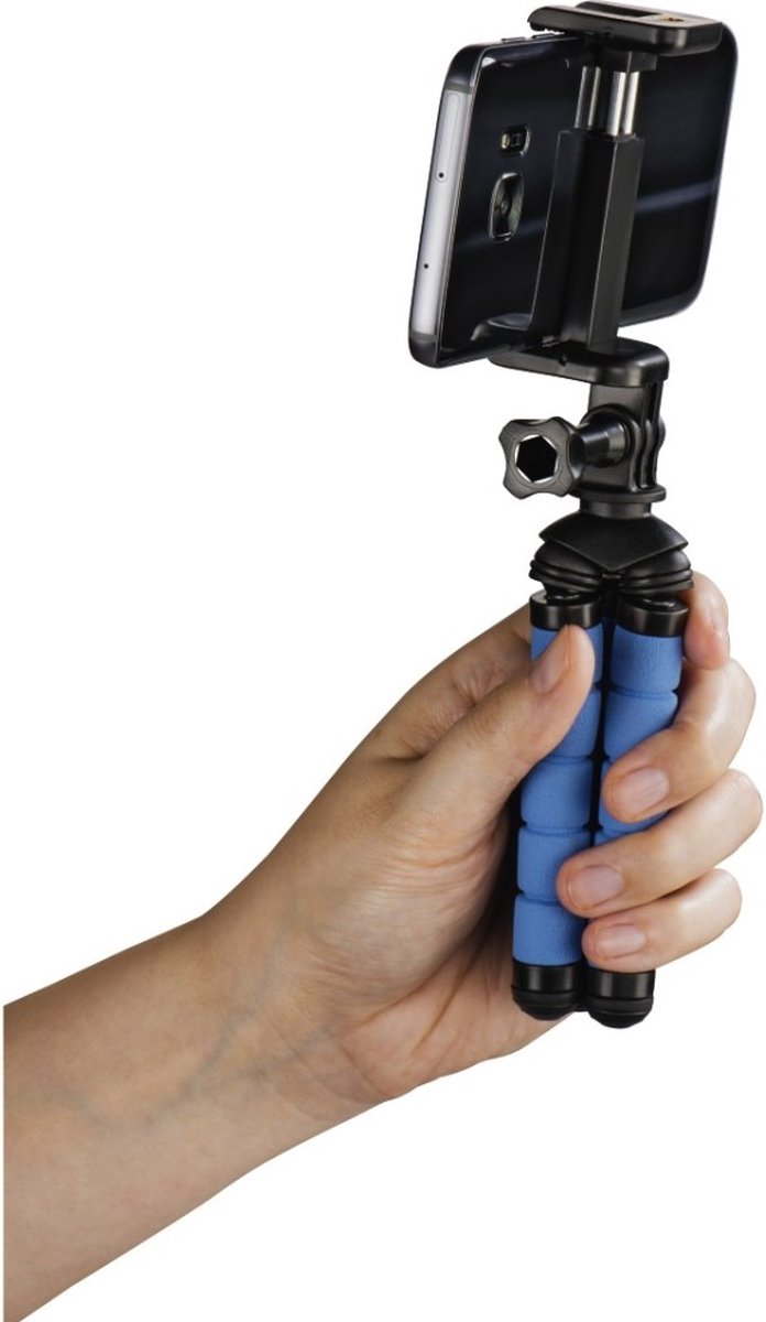 Ministatief  Flex  voor smartphone en GoPro, 14 cm, blauw