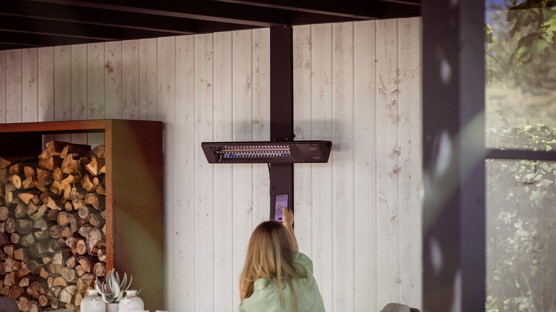 Terrasverwarmer SUNRED PRO25W-SMART Dark Triangle Wall 2500W