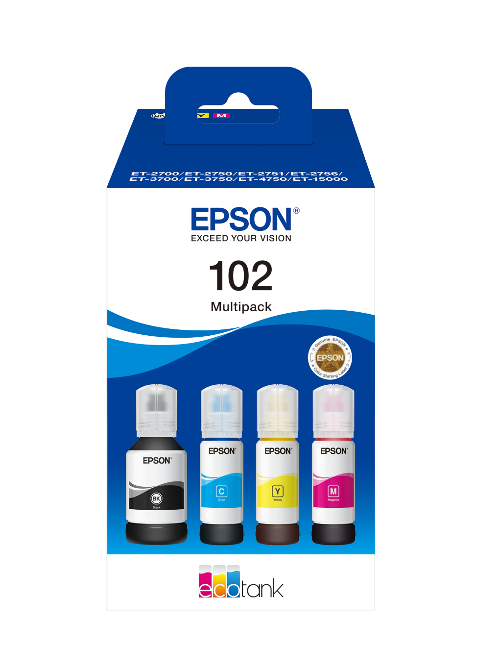 Fles EPSON C13T03R640 102 EcoTank Multipack 4-colour