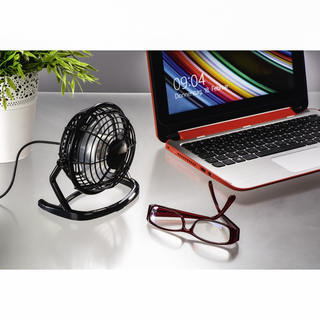 PC Koeling HAMA 12196 USB Tafelventilator Zwart