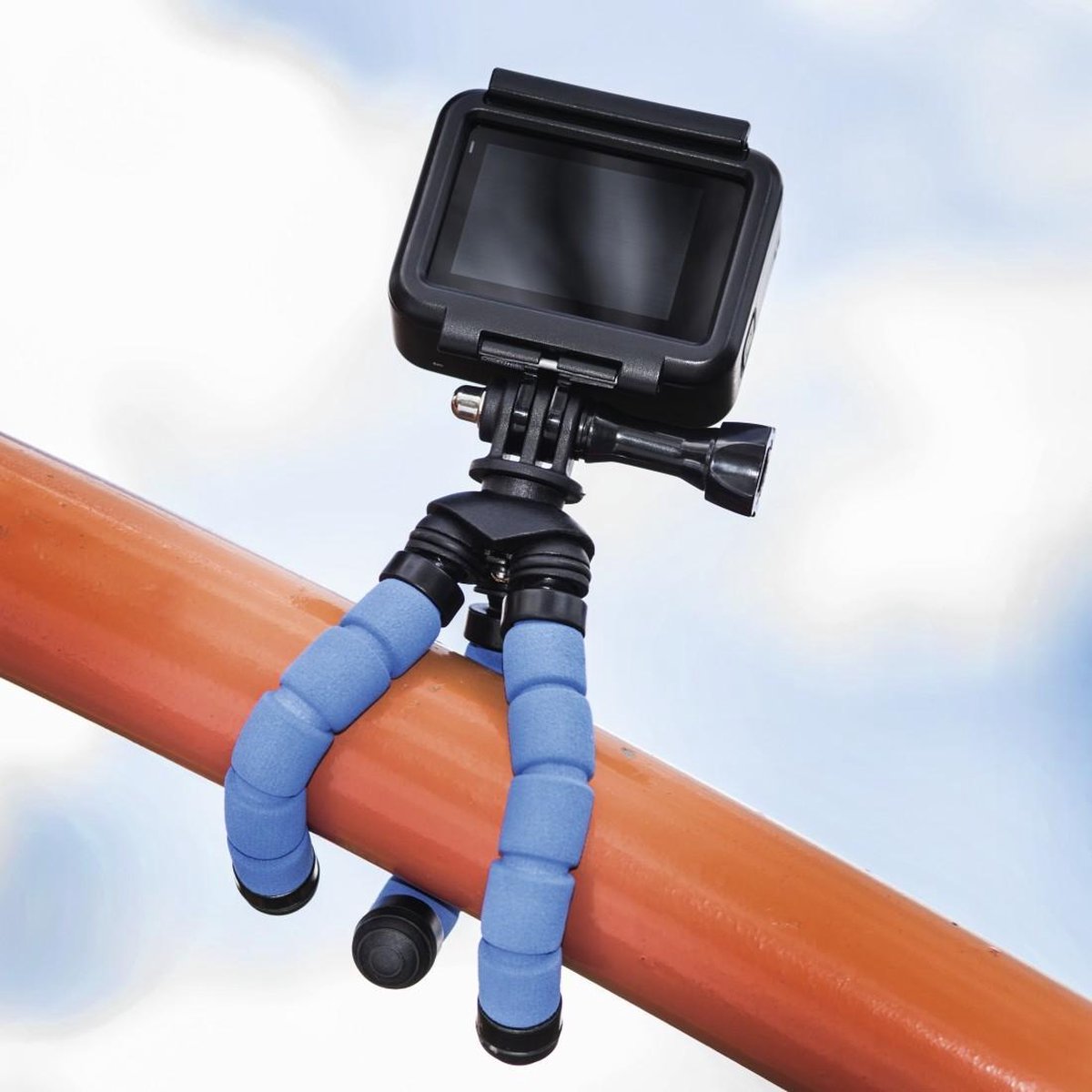 Ministatief  Flex  voor smartphone en GoPro, 14 cm, blauw