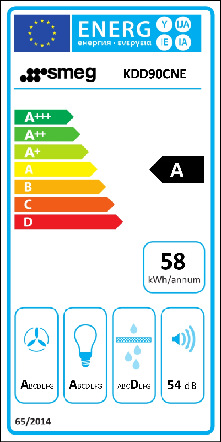 Dampkap BI Smeg downdraft KDD90CNE/ A / 90cm / Zwart