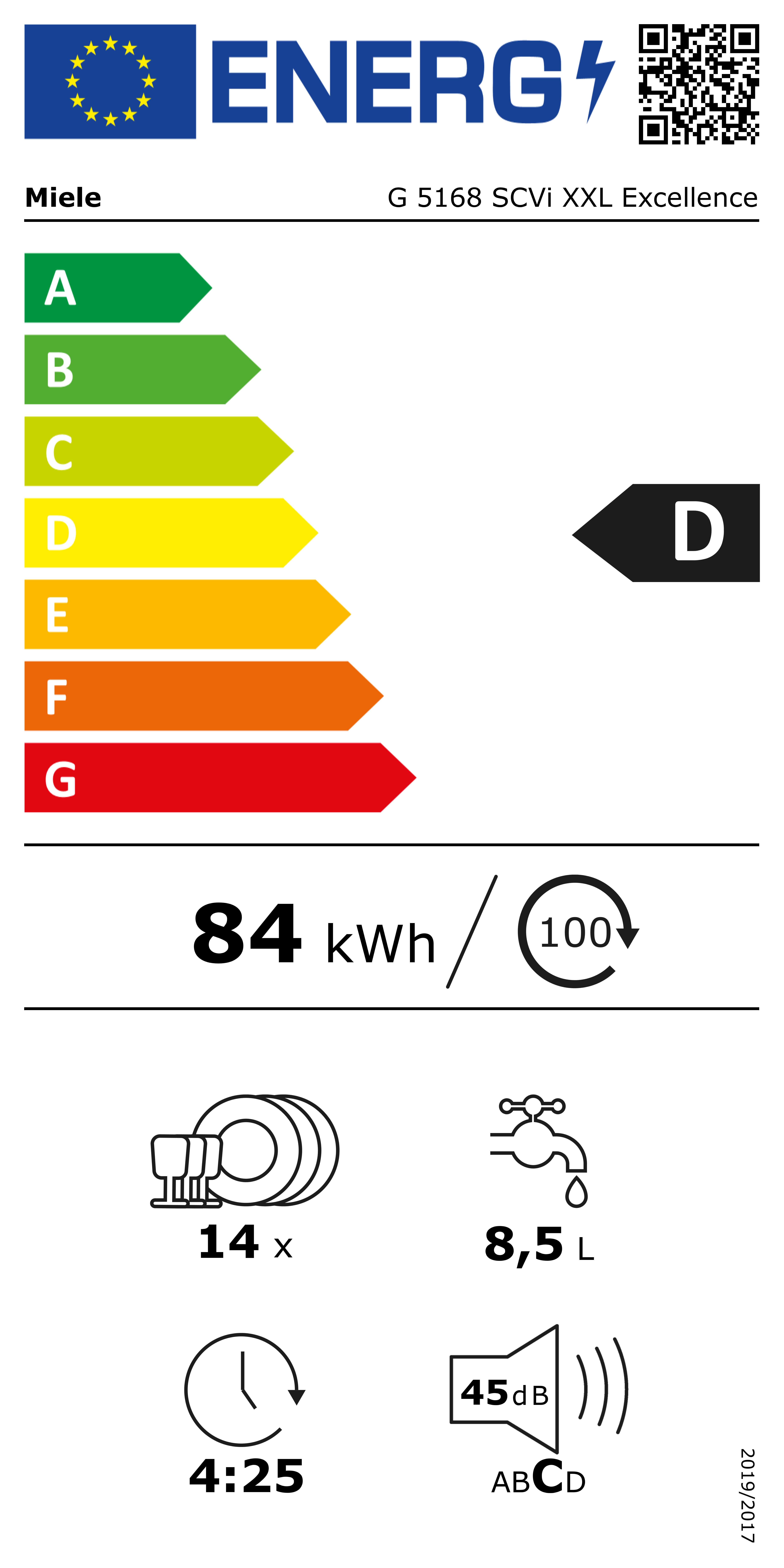 Vaatwasser BI MIELE  G5168 SCVi XXL Excellence / D