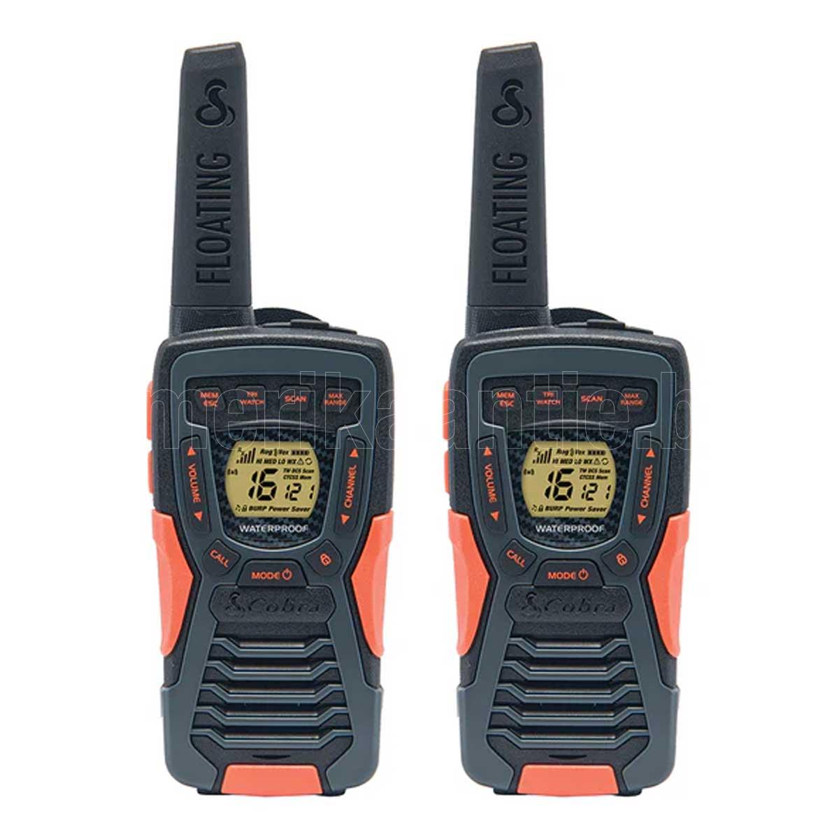 Walkie Talkie Cobra AM1055, 12KM, 16-Kanaals, Black, IPX7