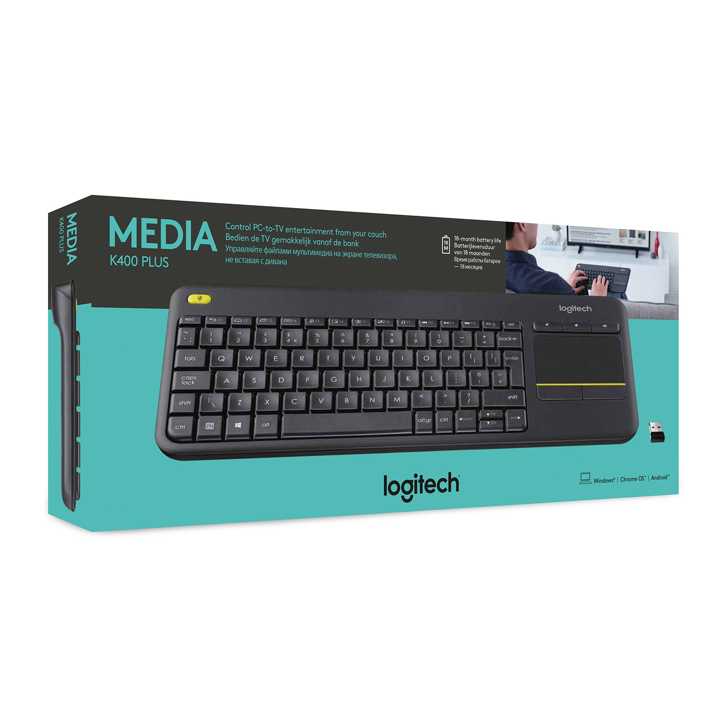Toetsenbord LOGITECH 920-007131 K400 Plus Wireless BL