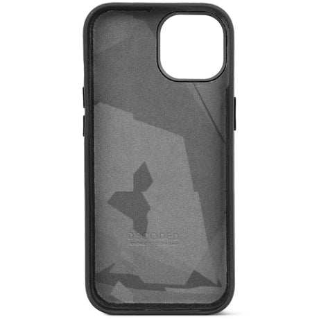 Decoded iPhone 15, housse cuir, noir