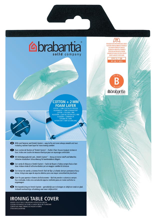 Strijkhoes BRABANTIA 191404 B 124x38cm 2mm schuim Colour Mix