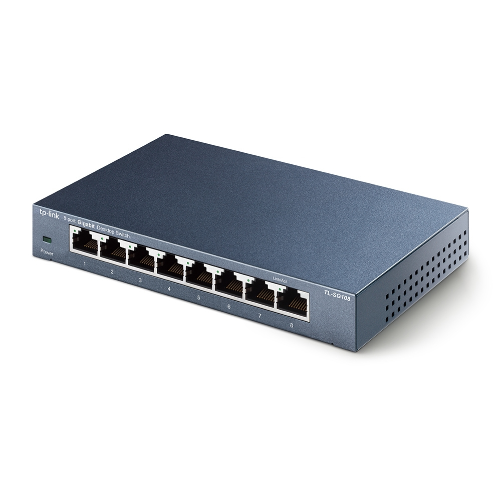TP-Link TL-SG108 Unmanaged Gigabit Ethernet (10/100/1000) Zwart