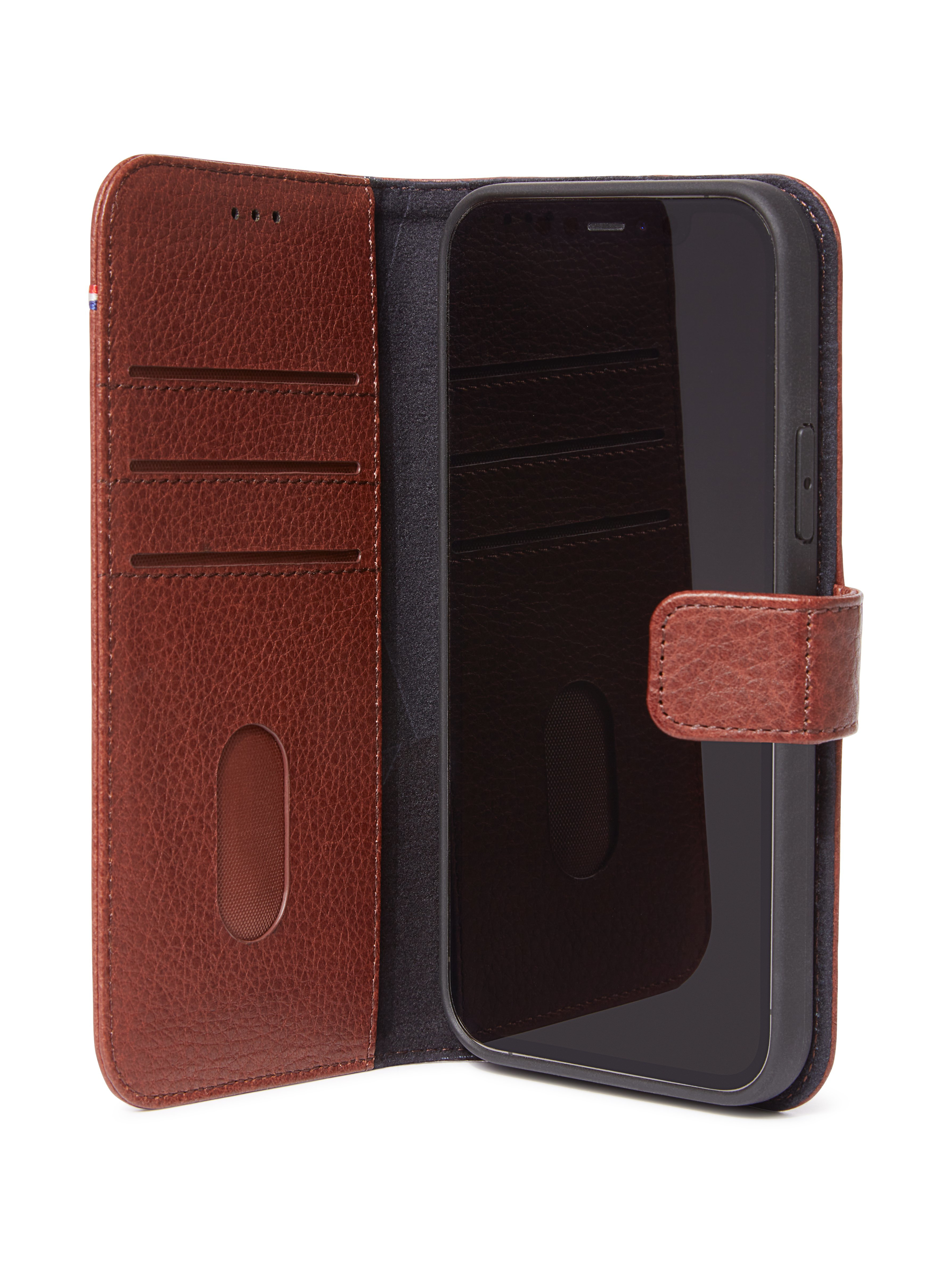 Decoded iPhone 12/12 Pro, leather wallet magnetic magsafe, canelle brun
