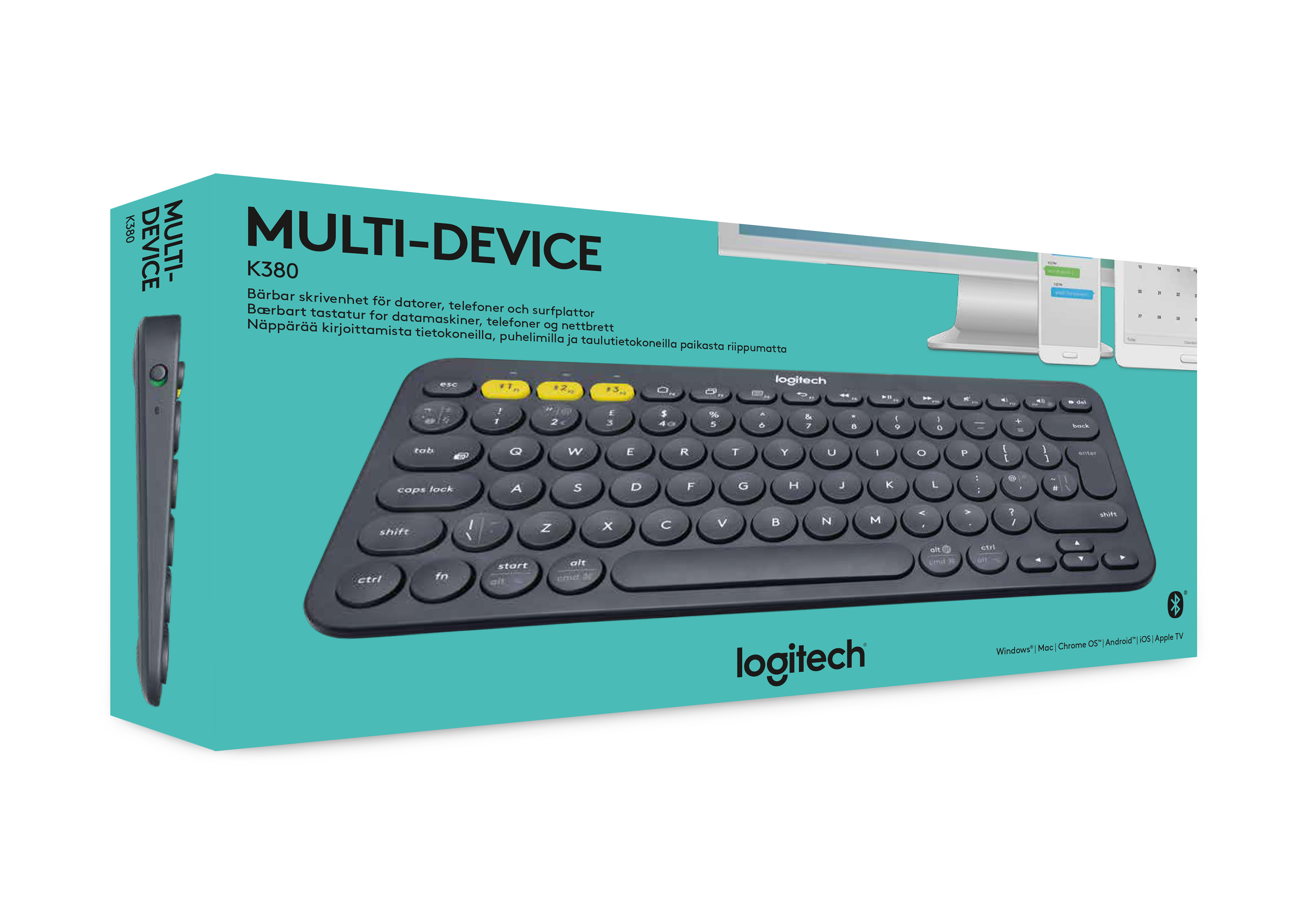 Logitech K380 Multi-Device toetsenbord Universeel Bluetooth AZERTY Frans Grijs