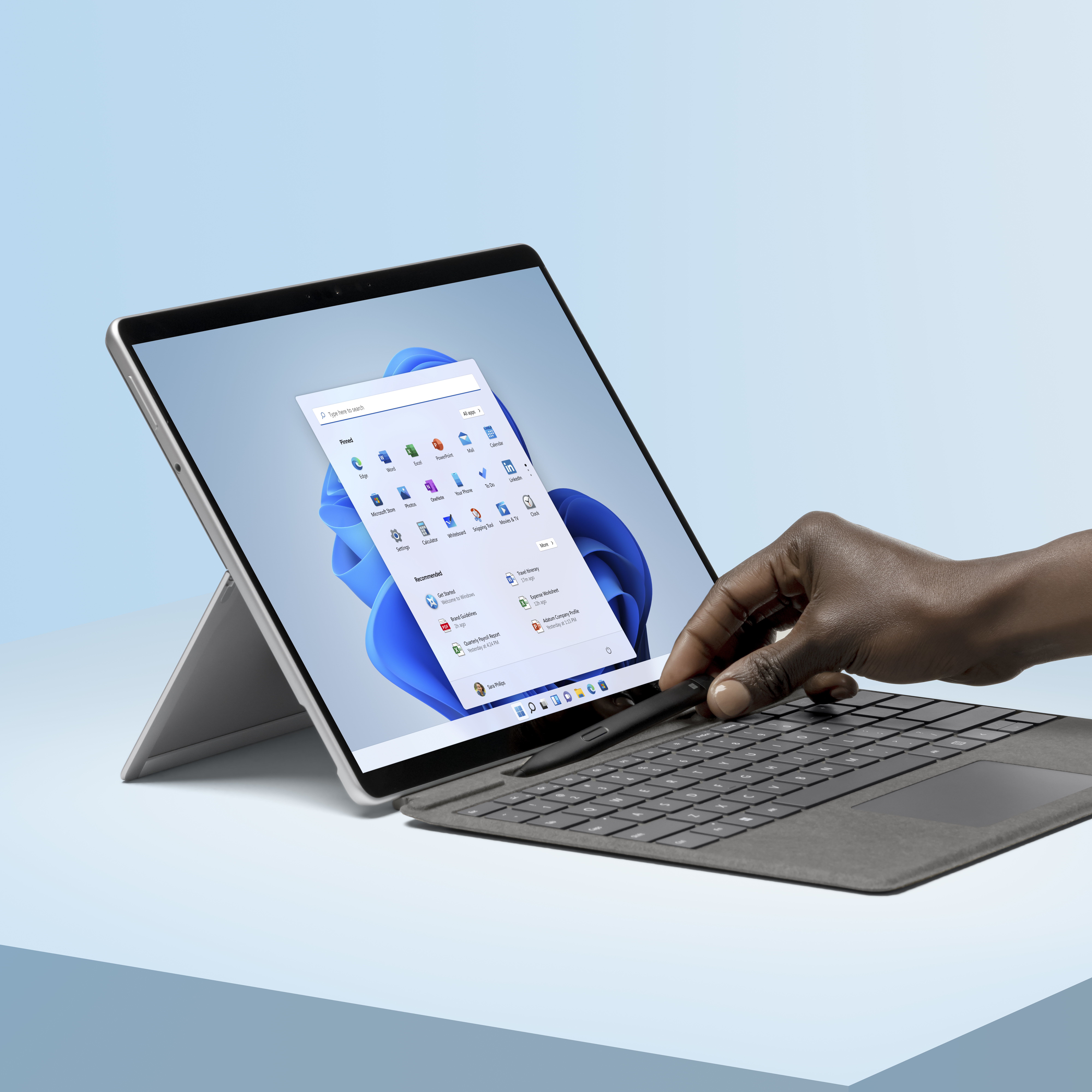 Microsoft Surface Pro Signature Keyboard with Slim Pen 2 AZERTY Belgisch Microsoft Cover port Platina