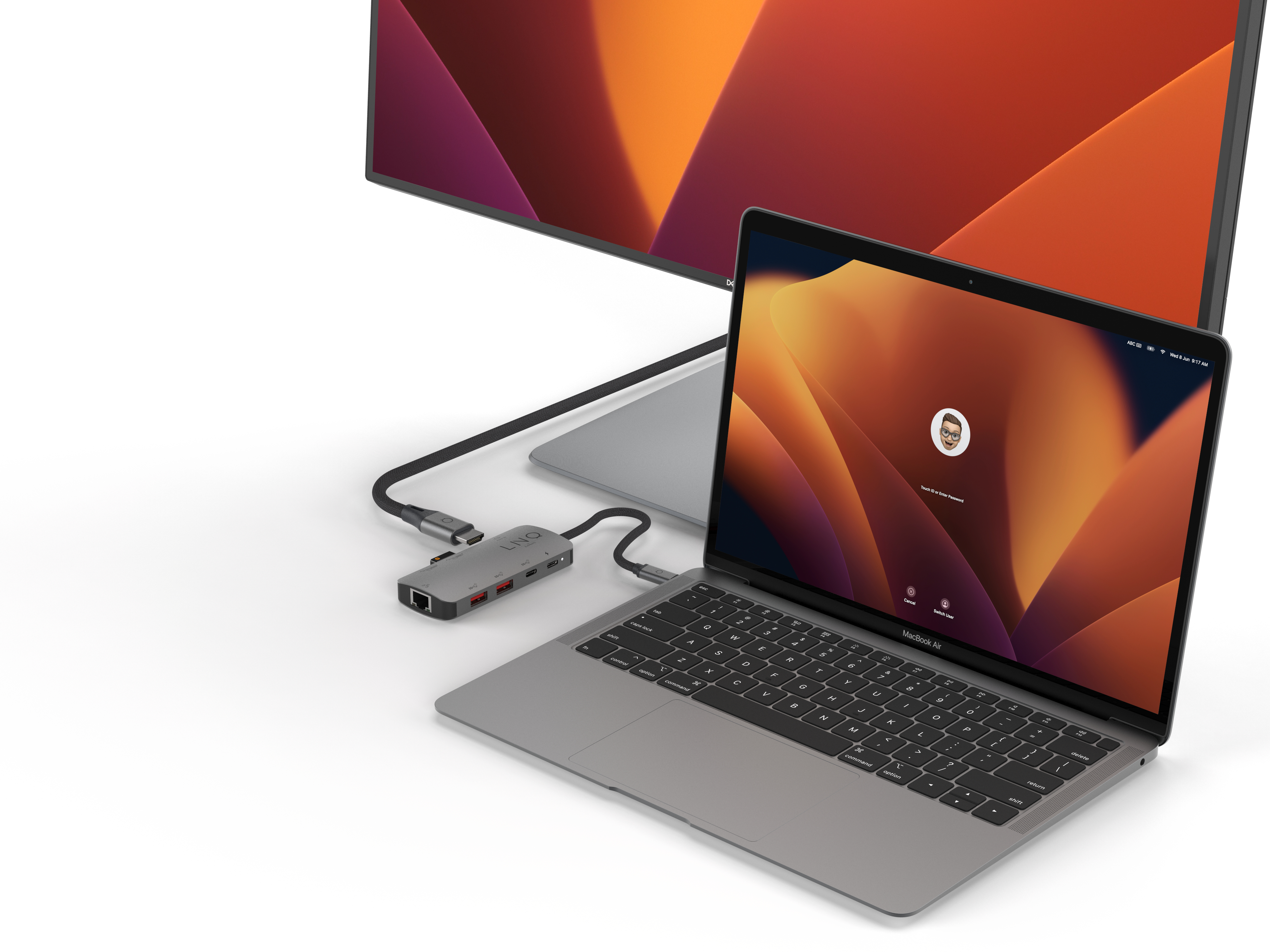 Linq byELEMENTS 8-in1 Pro 8K HDMI + 2x USB-C (1x 100W) + 2x USB-A 3.2 + 2x USB 2.0 + Ethernet