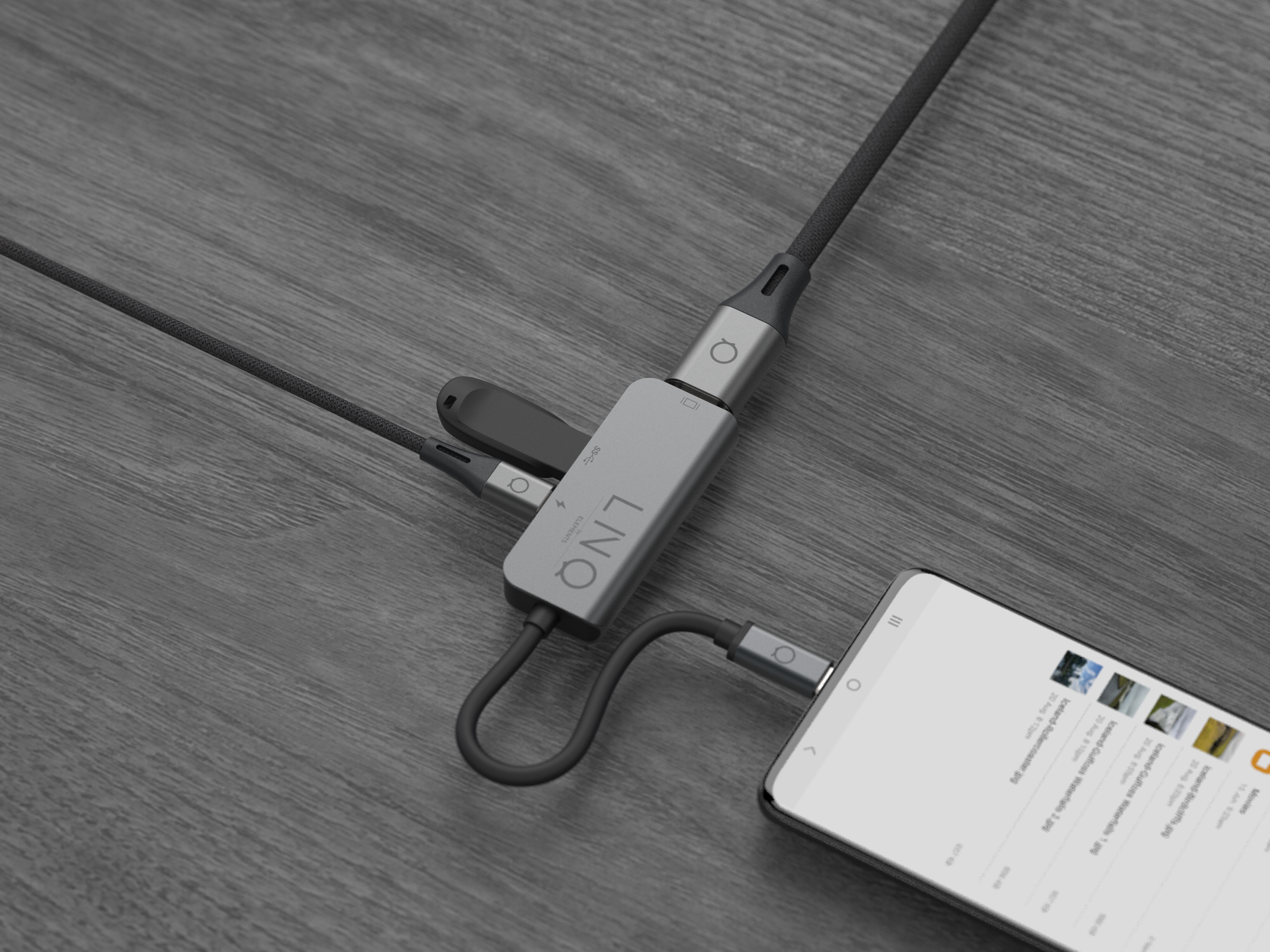 Linq 3 in 1 USB-C Hub, HDMI 4K/60Hz + USB-C 100W + USB-A 3.2 Gen1