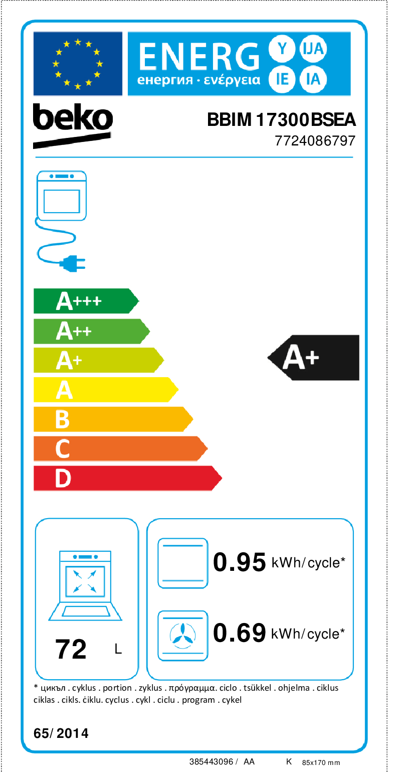 Combi-microgolfoven BI BEKO BBIM17300BSEA / A+