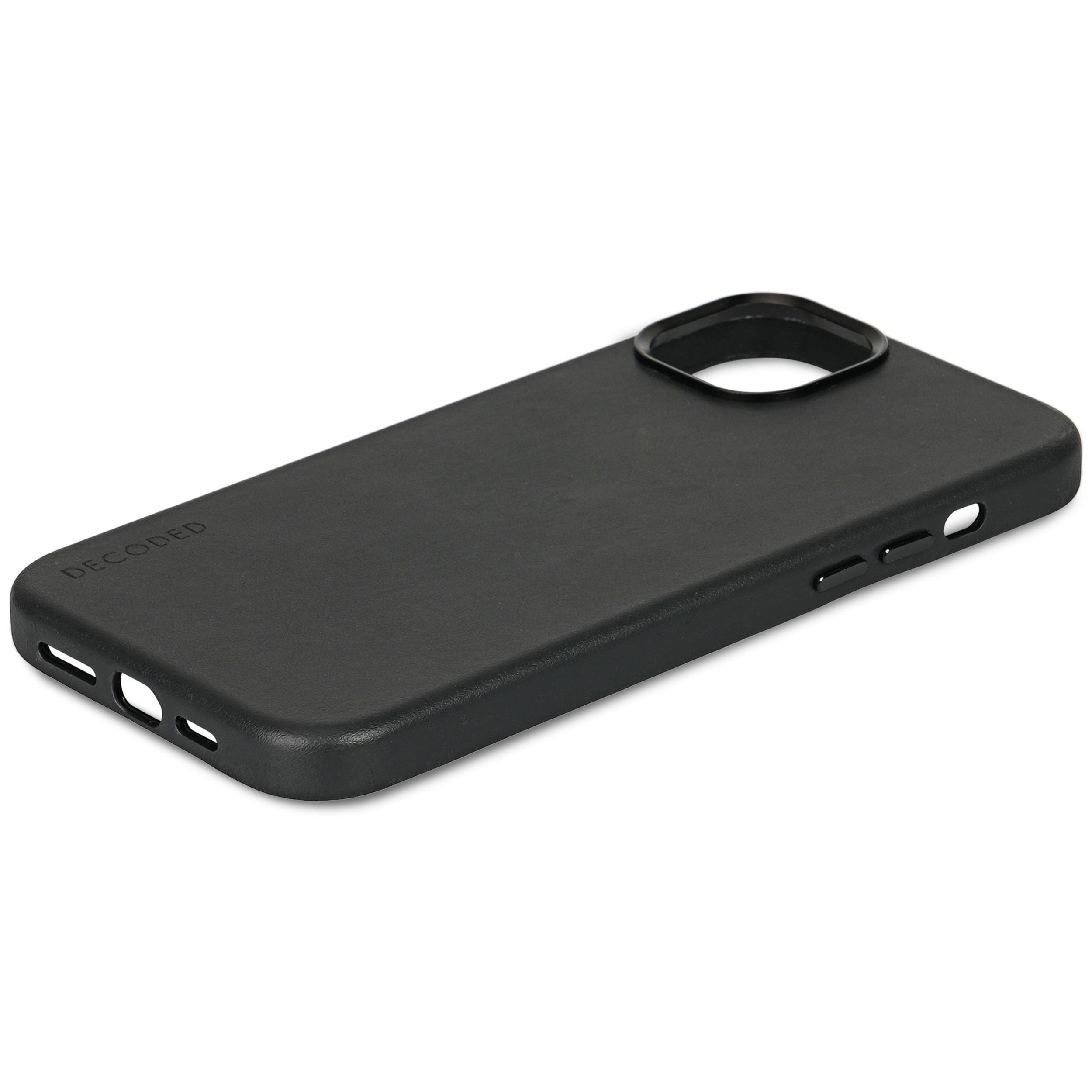 Decoded iPhone 15, housse cuir, noir