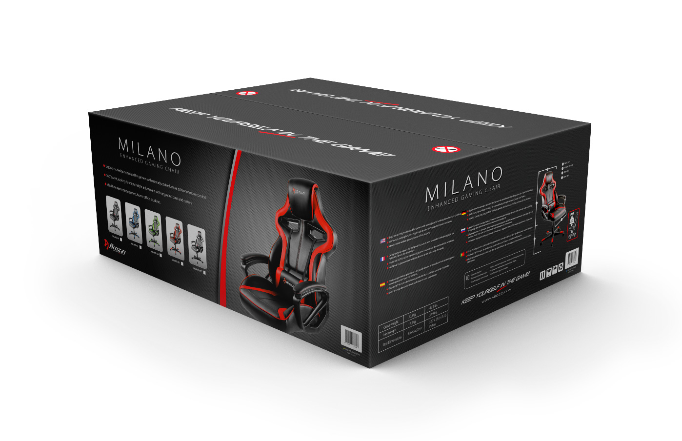 Arozzi Milano Universele gamestoel Gecapitonneerde zitting