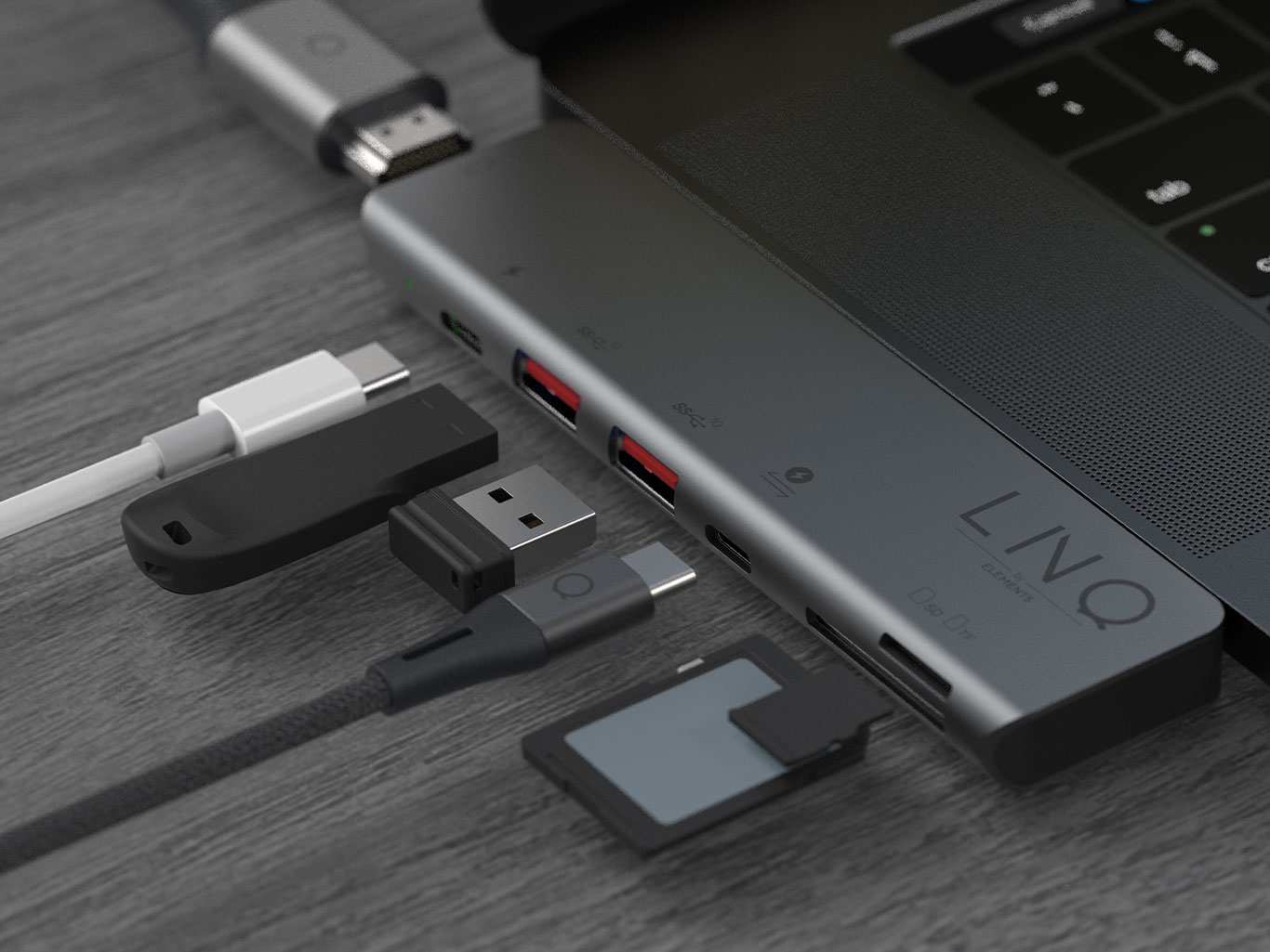 Linq 7 in 2 TB Pro Multiport Hub Thunderbolt 4.0