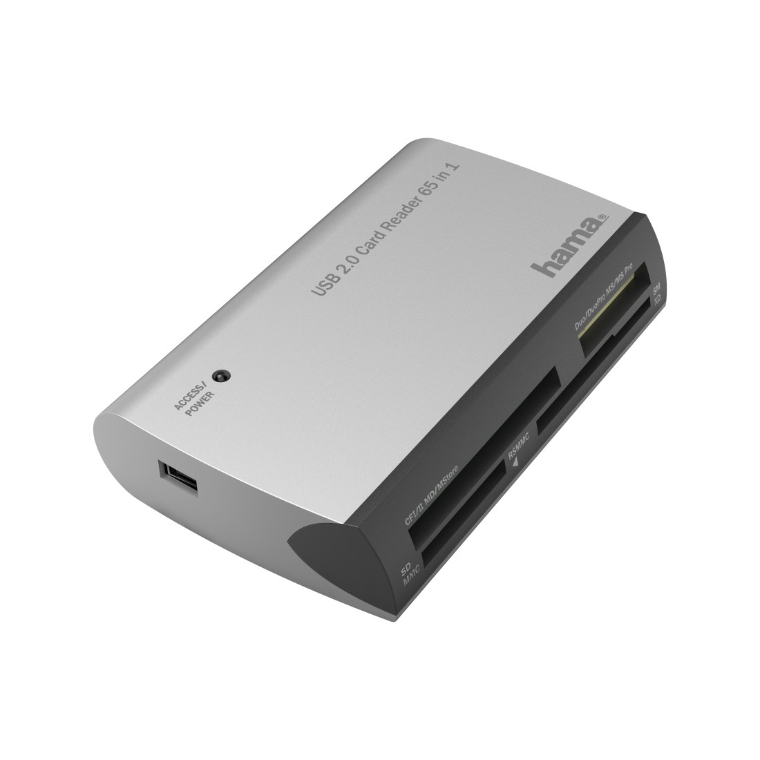 Hama All in One geheugenkaartlezer USB 2.0 Zwart, Zilver