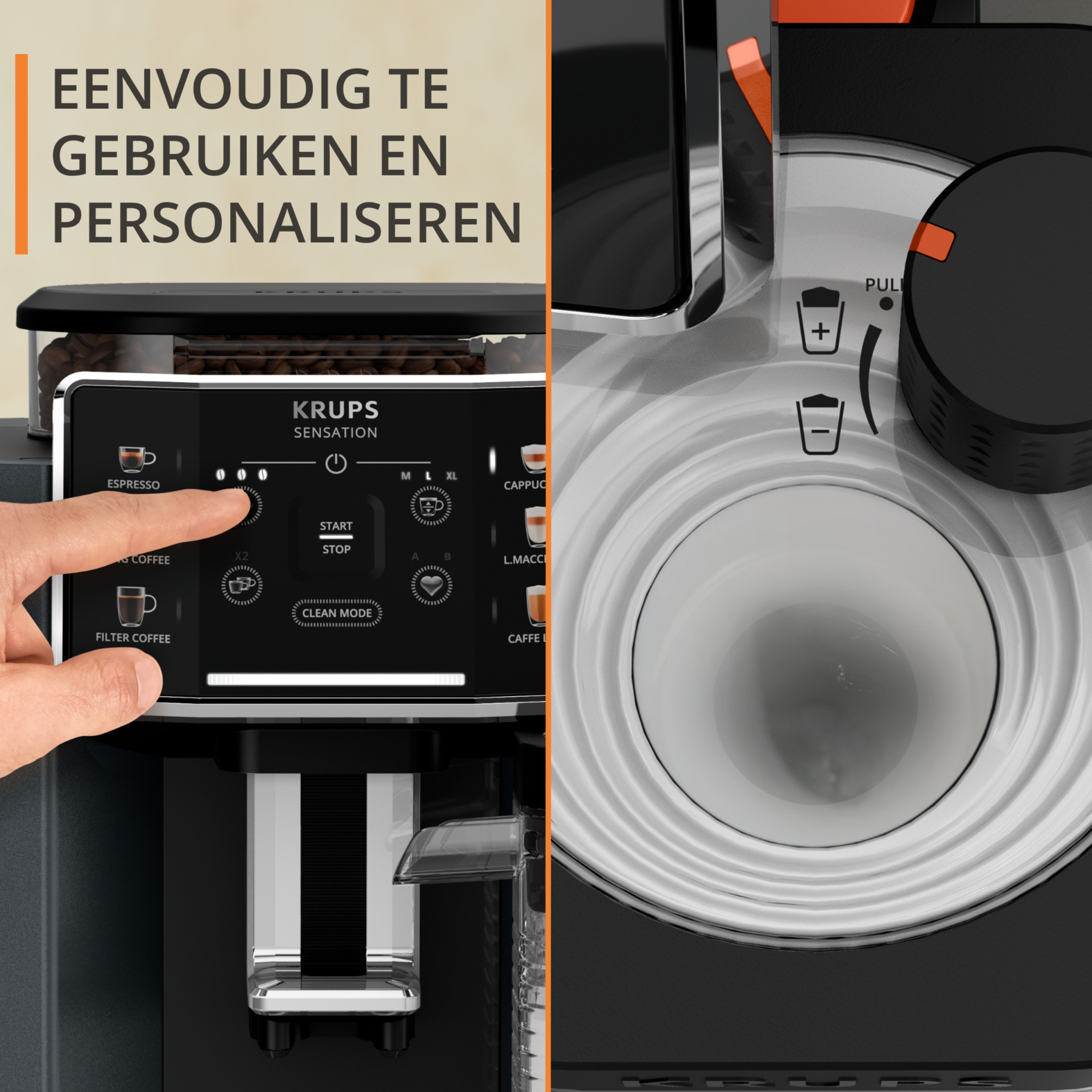 Espressomachine KRUPS EA912B10 Sensation Milk / M90