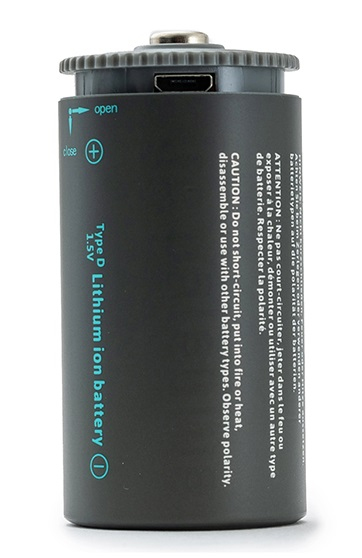 Pale Blue Rechargeable D Battery 2pack + Charging Cable