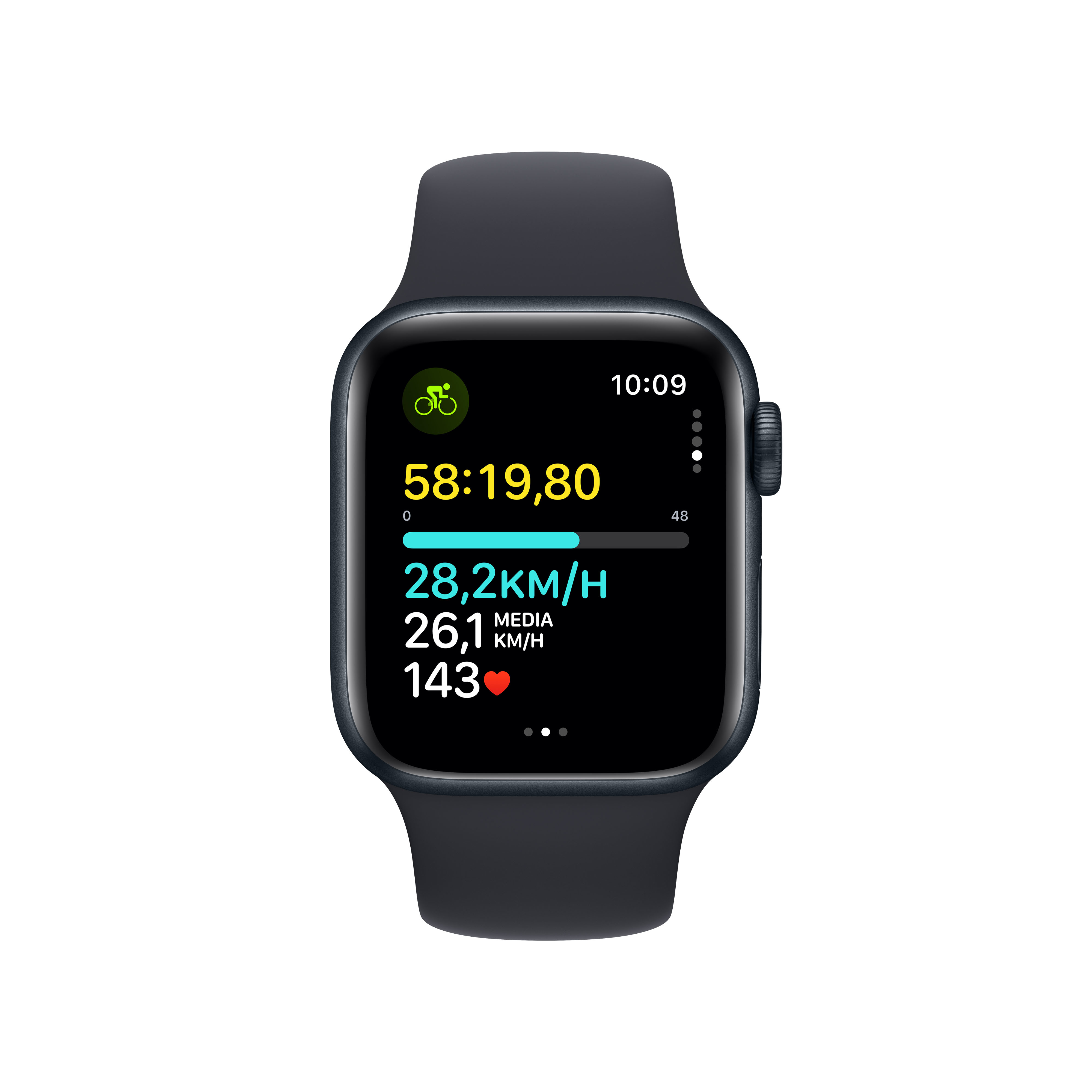 Apple Watch SE OLED 40 mm Numérique 324 x 394 pixels Écran tactile 4G Noir Wifi GPS (satellite)