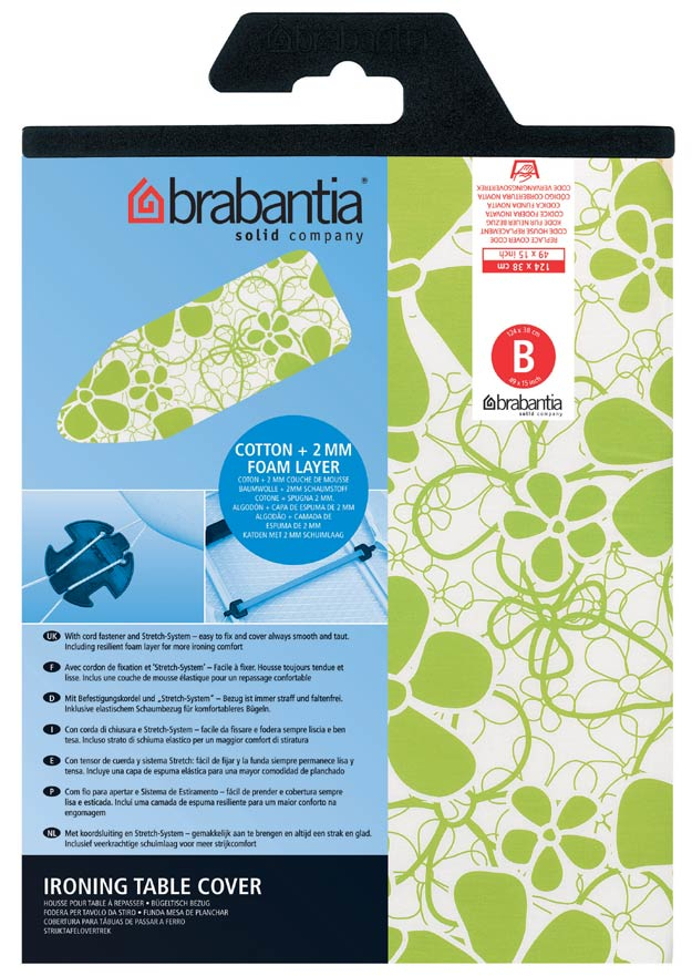 Strijkhoes BRABANTIA 191404 B 124x38cm 2mm schuim Colour Mix