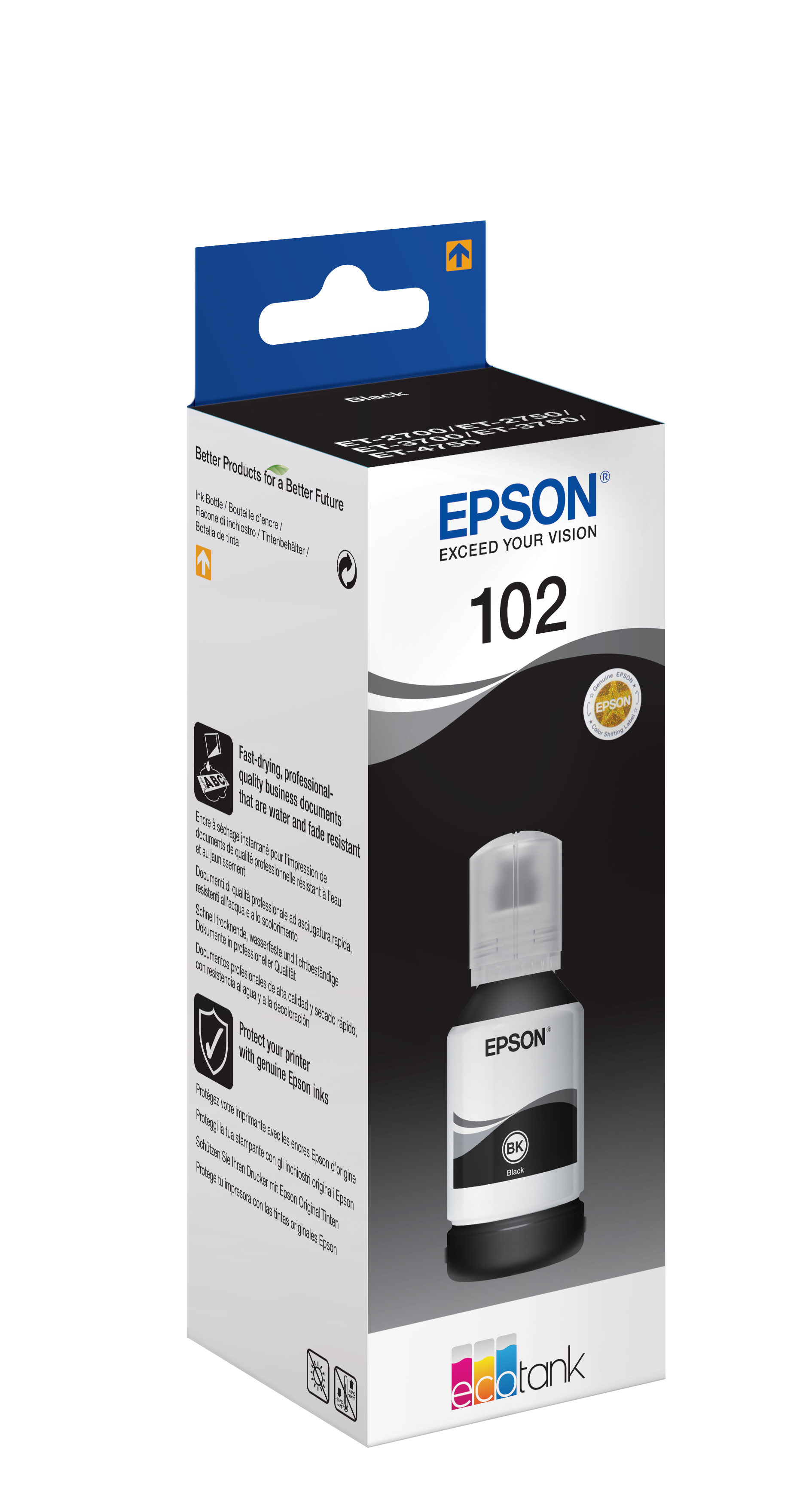 Fles EPSON C13T03R140 102 EcoTank Black