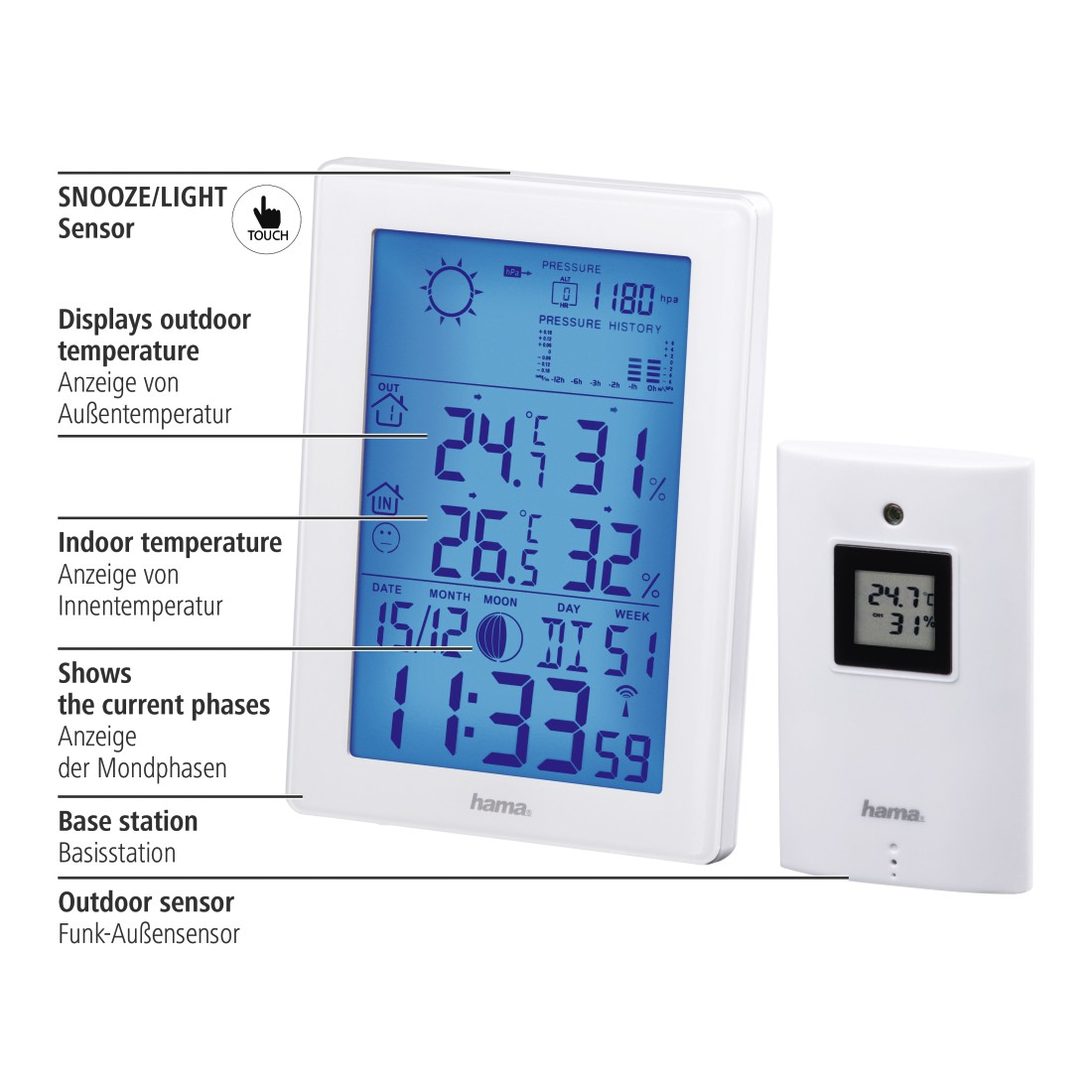 Hama Weerstation 186307 EWS-3200 Wit