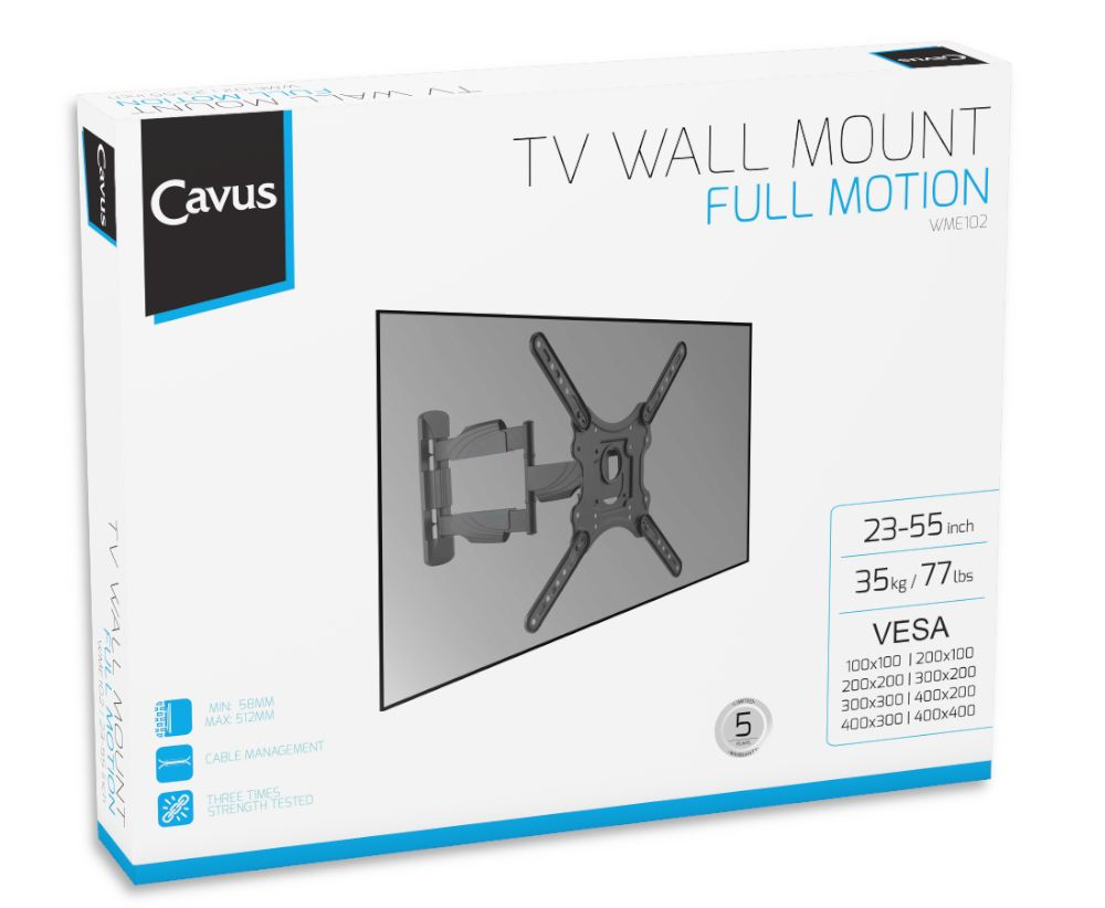 Muurbeugel Cavus WME102 dubbele arm 23"-55"