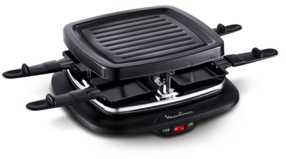 Moulinex re140812 raclette 4 persoon/personen 700 W Zwart