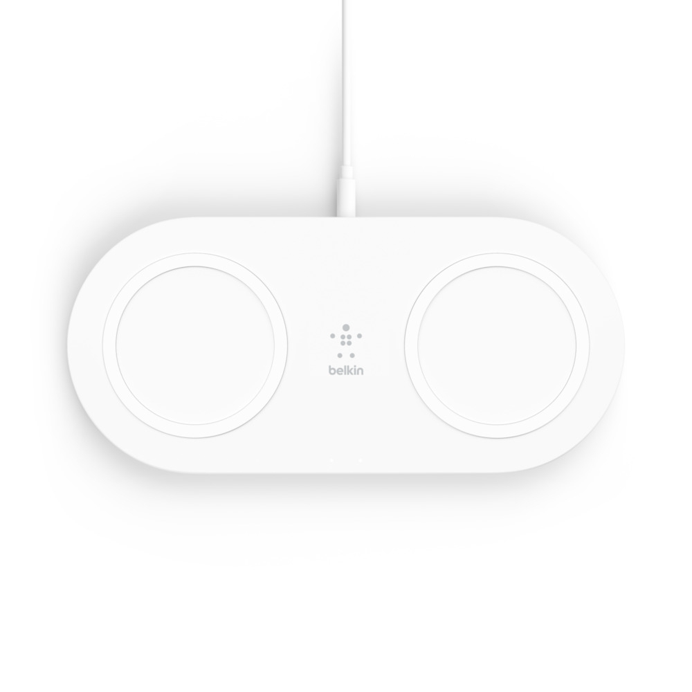 BELKIN WIRELESS CHARGING DUAL PADSWHITE & PSU 15W