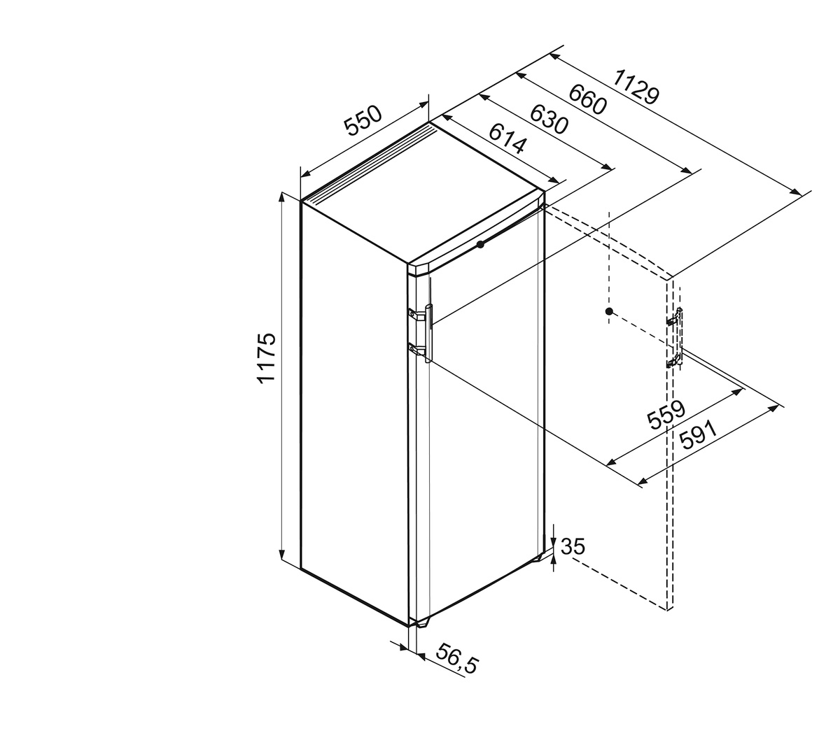 Koelkast LIEBHERR K2340-20 / F / Comfort / 114cm x 55cm