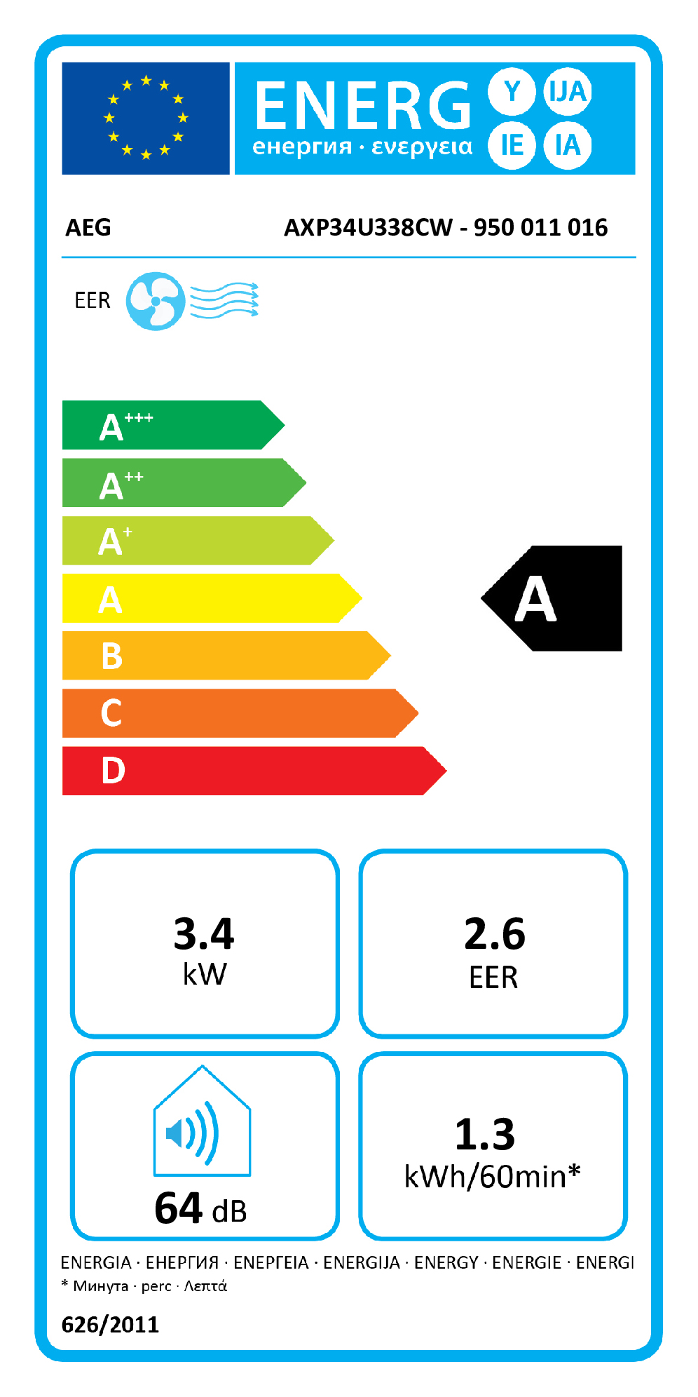 AEG climatiseur mobile AXP34U338CW