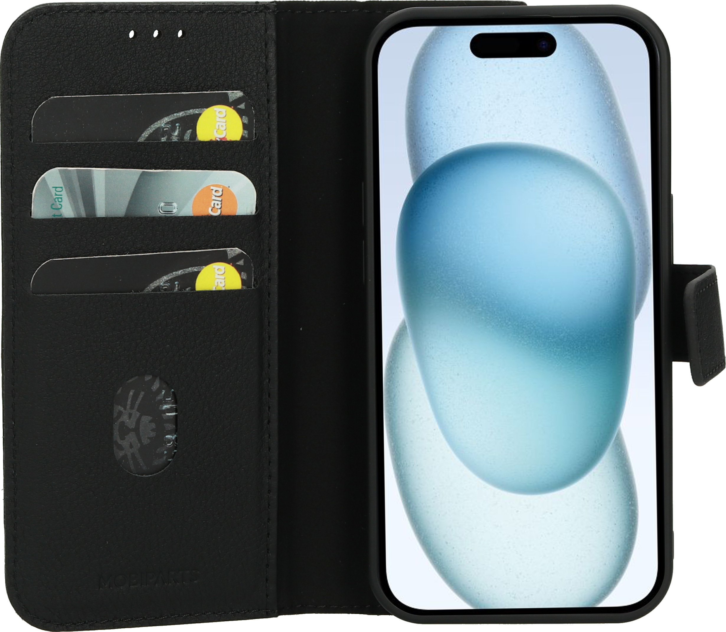 Mobiparts Leather 2 in1 Wallet Case iPhone 15 Black