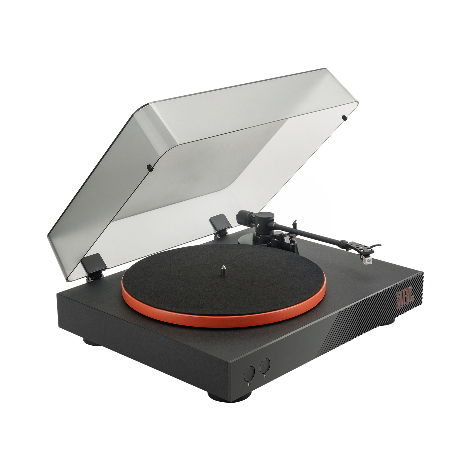 JBL SPINNERBTBLKEU BLUETOOTH TURNTABLE BLACK AND ORANGE