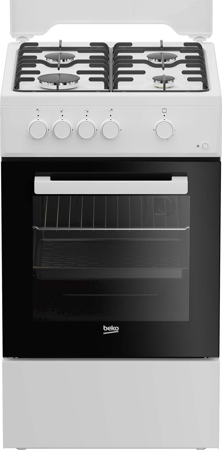 Beko FSG52020DW fornuis Vrijstaand fornuis Gas Gaskookplaat Zwart, Wit
