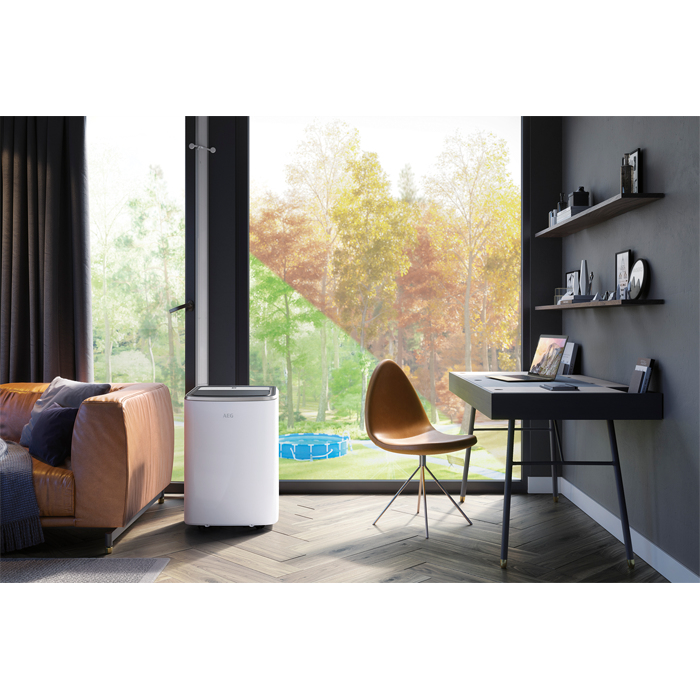 AEG ChillFlexPro AXP26U338CW Climatiseur portatif 64 dB Noir, Argent, Blanc