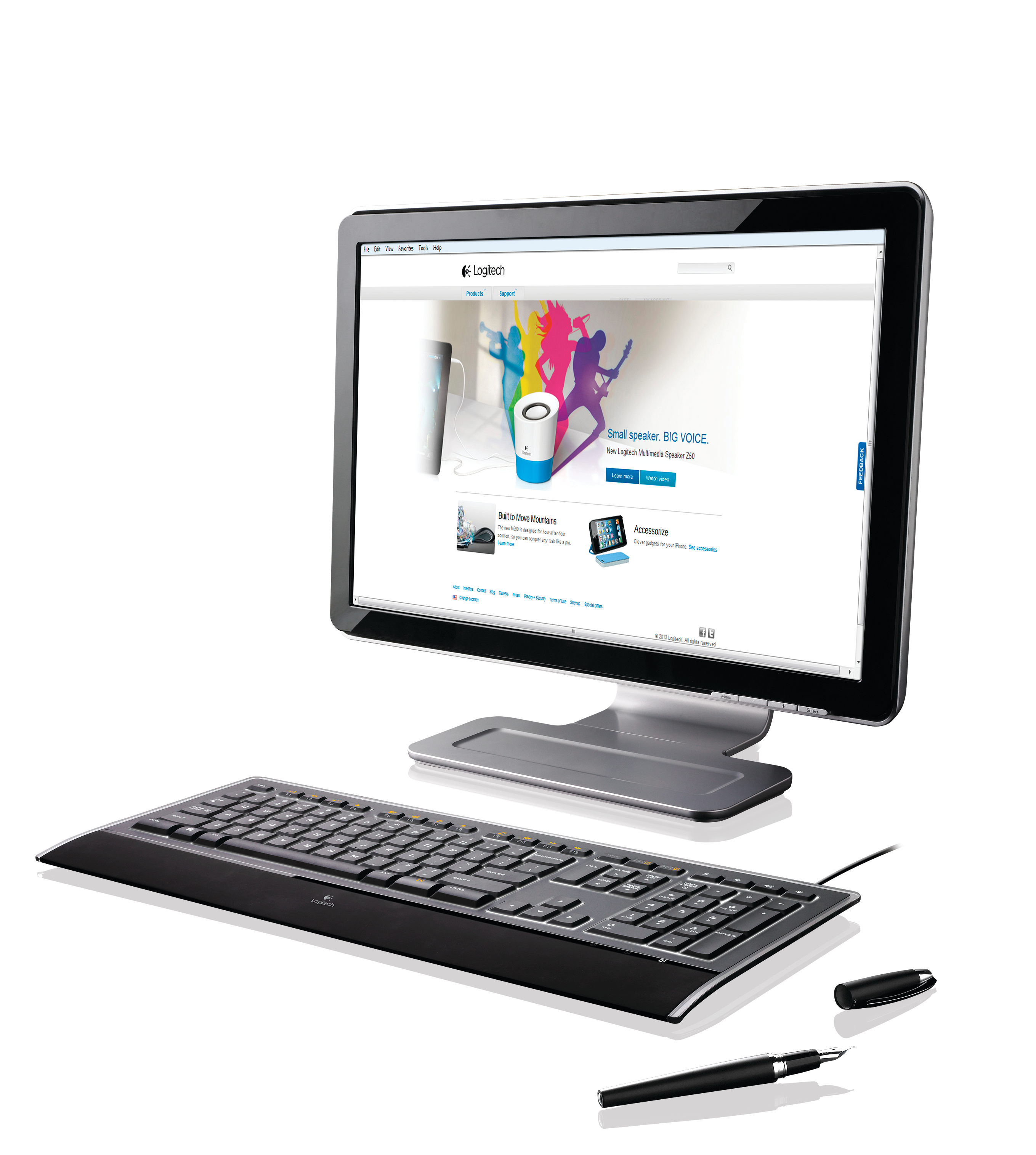 Logitech Illuminated Keyboard k740 toetsenbord Kantoor USB AZERTY Frans Zwart