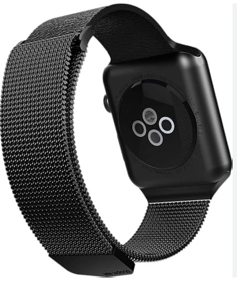 X-Doria Apple Watch 42/44mm, hybrid mesh band, zwart