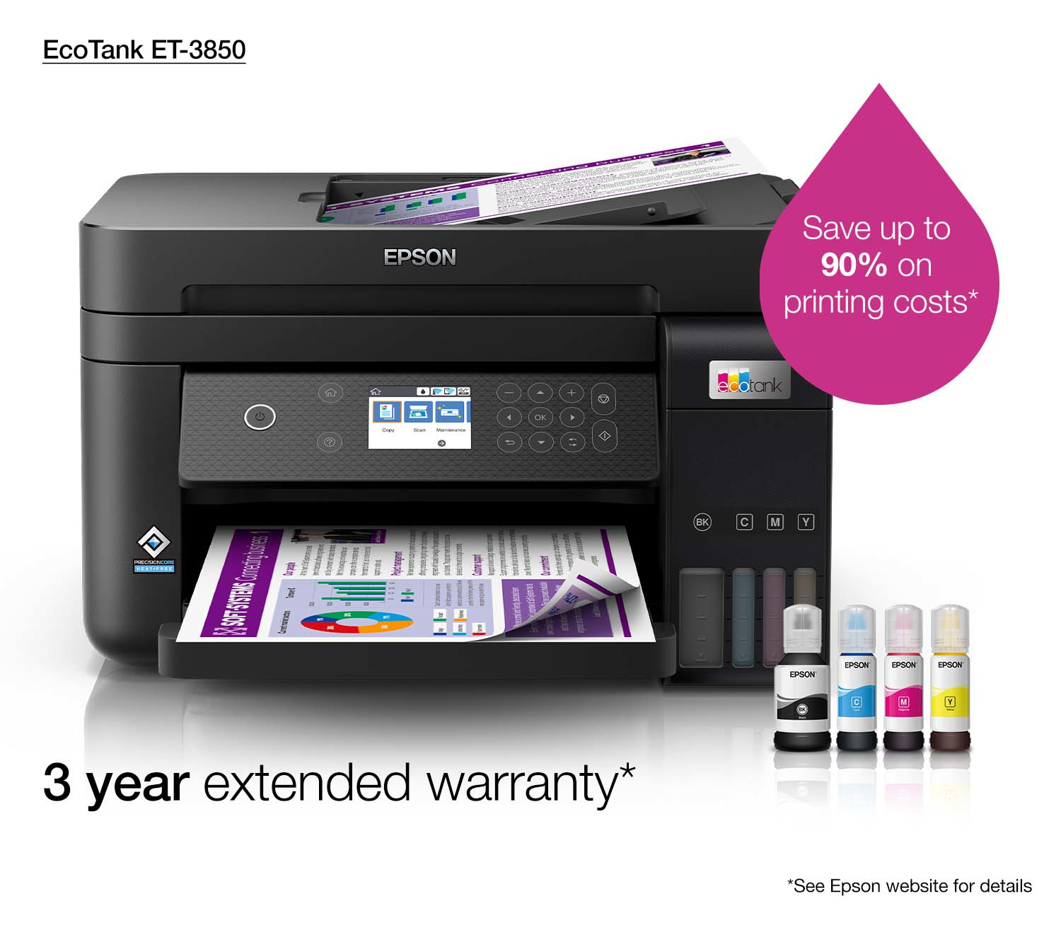Printer Inkjet EPSON Ecotank ET-3850 AIO Kleur A4