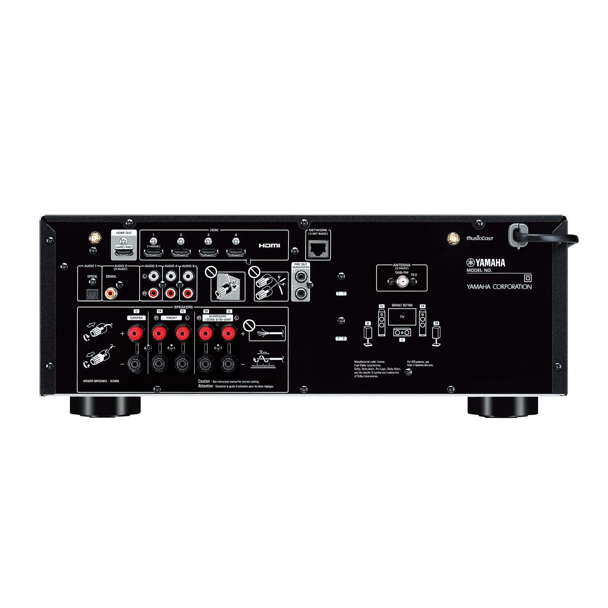 Yamaha RX-V4A 5.2 kanalen Surround 3D Zwart