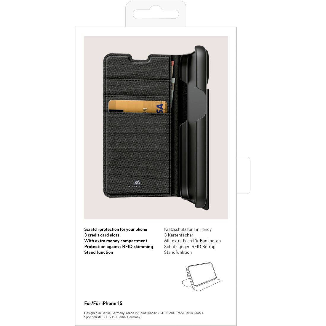 Black Rock The Classic mobiele telefoon behuizingen 15,5 cm (6.1") Portemonneehouder Zwart