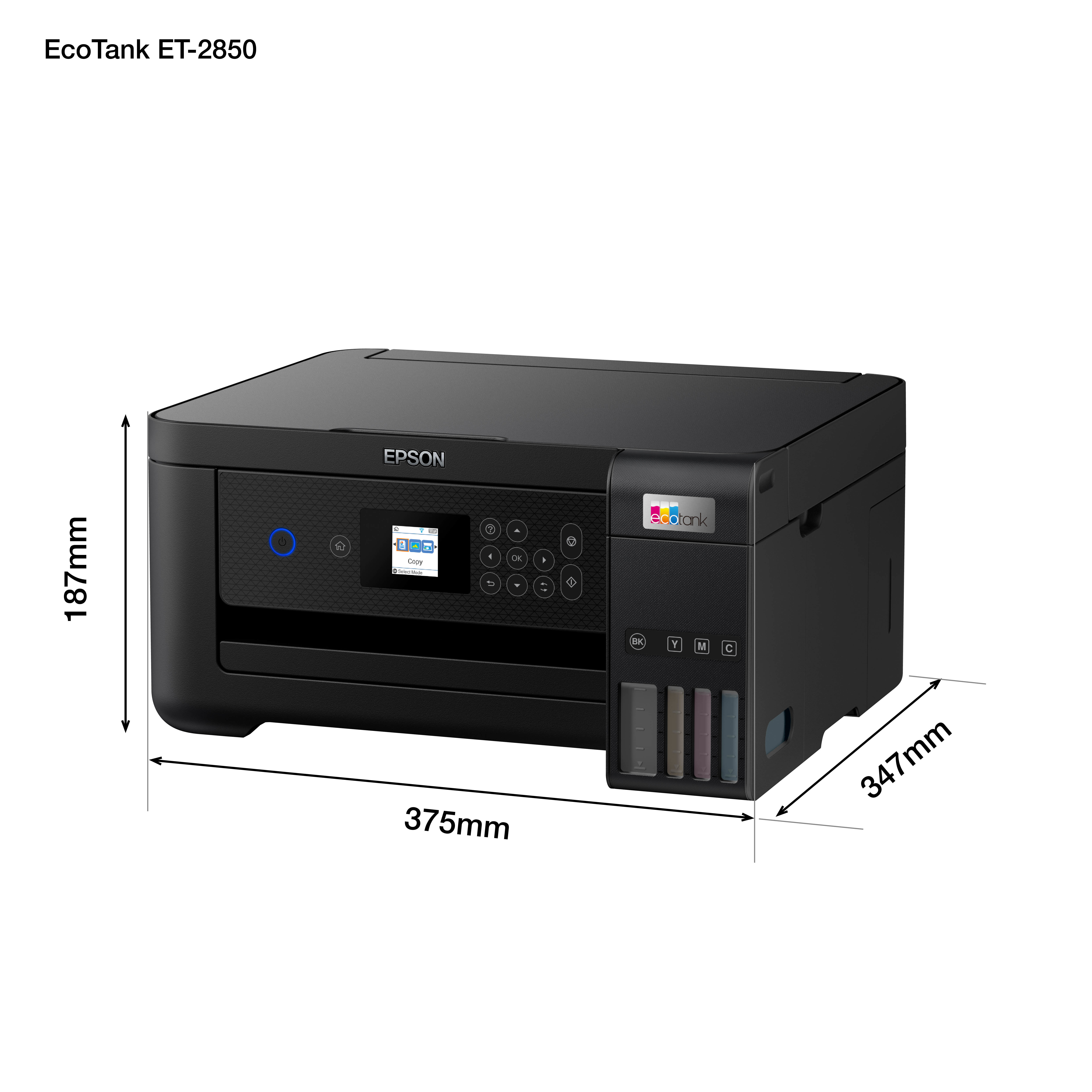 Printer Inkjet EPSON EcoTank ET-2850 Zwart AIOFlat Kleur A4