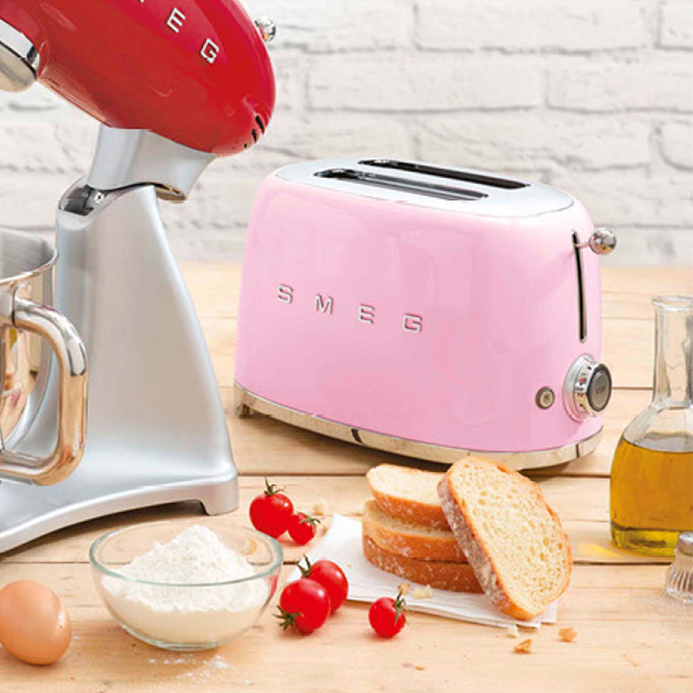 Smeg grille-pain rose TSF01PKEU