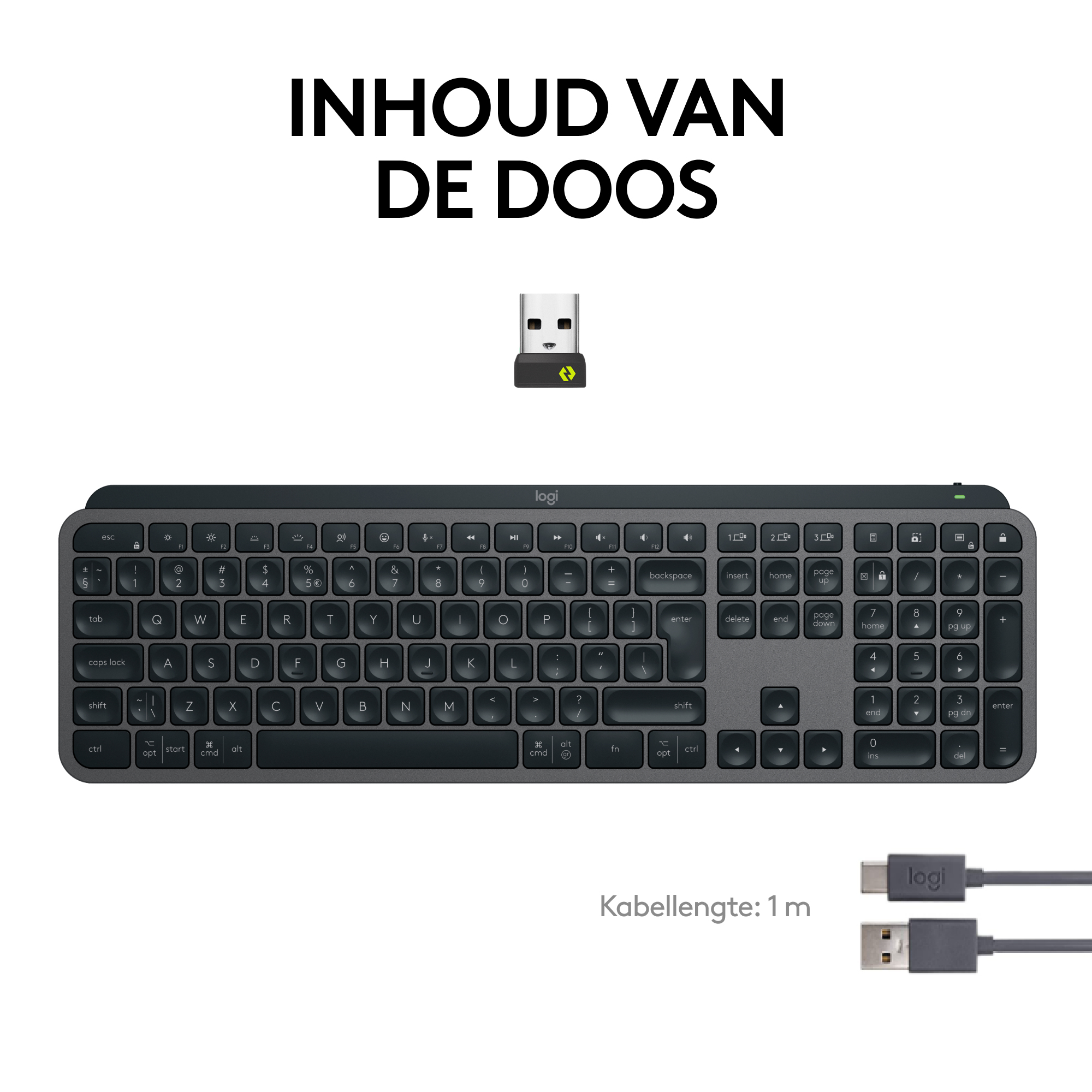 Toetsenbord LOGITECH WIRELESS MX KEYS AZERTY ZWART